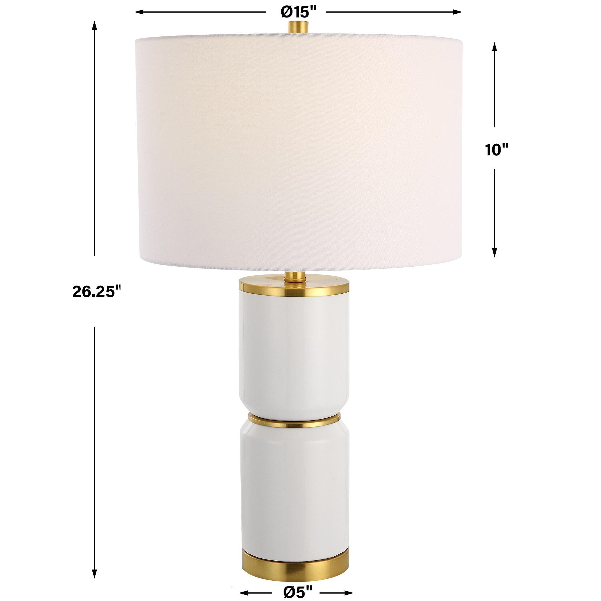 Exalted Living Cylinders Table Lamp, White, large