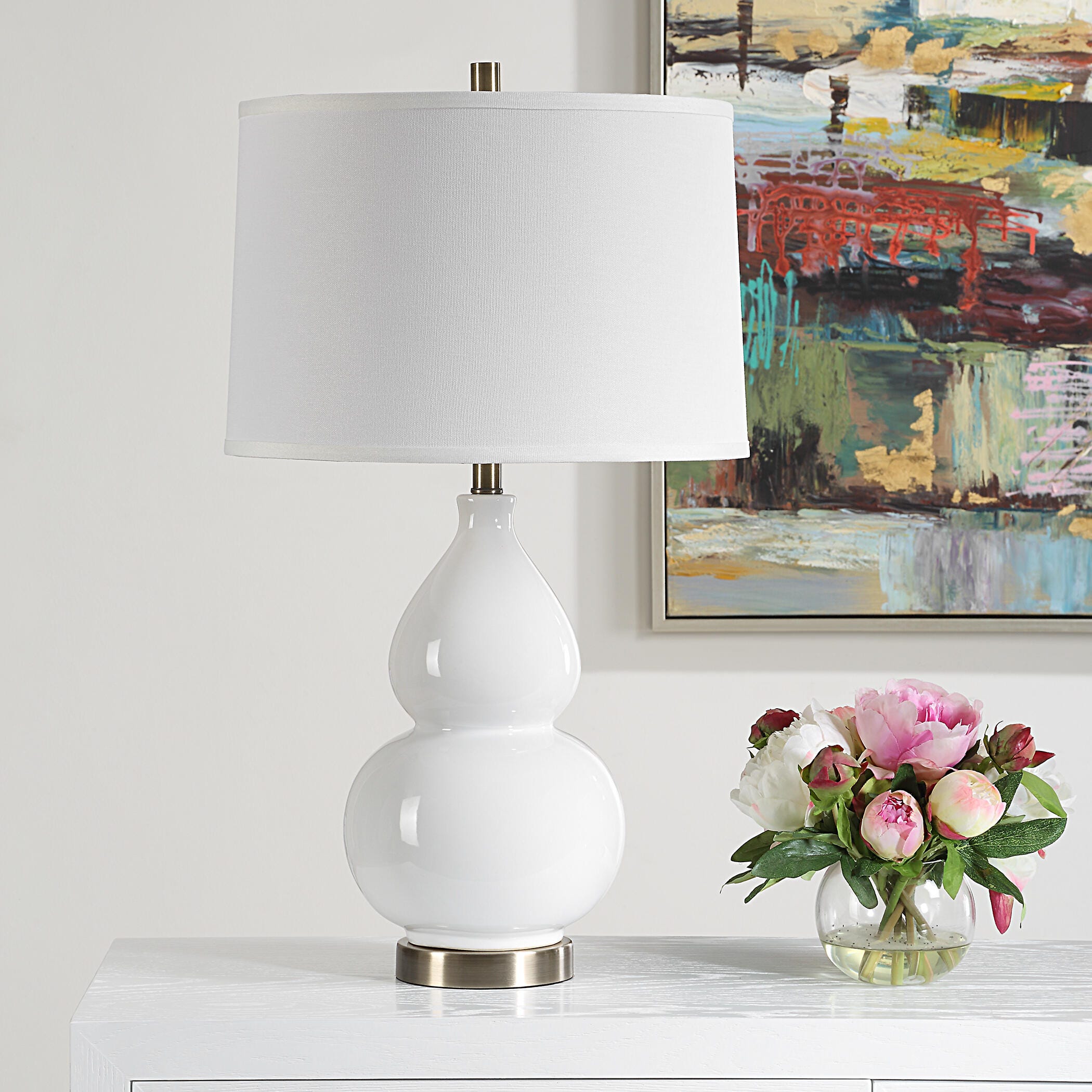Exalted Living Illuminate Table Lamp, White, large