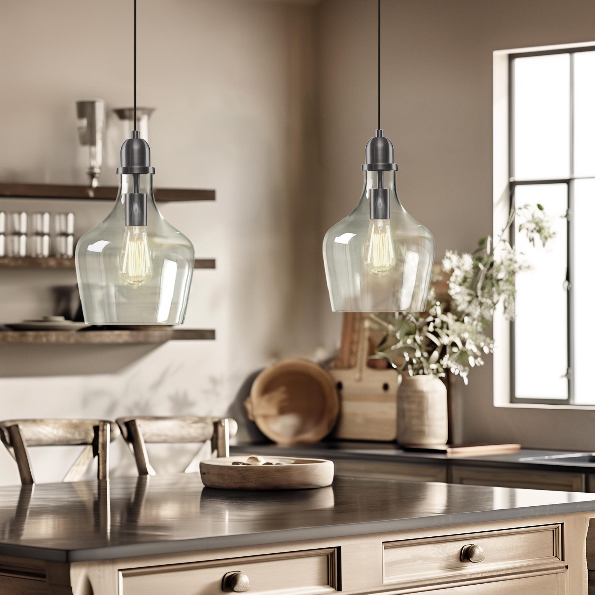 Ink+Ivy Auburn Pendant Light, Bronze/Clear, large