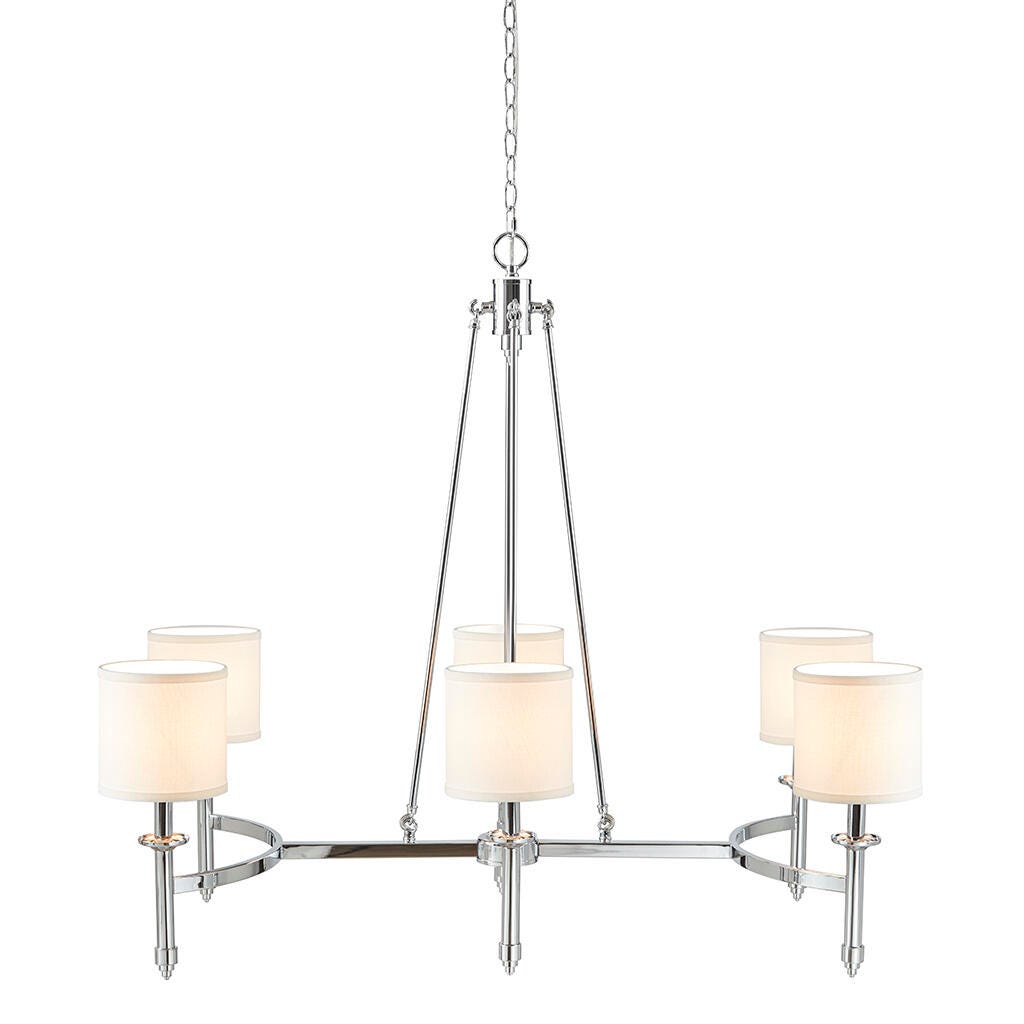 Hampton Hill Elegenza 6-Light Chandelier, Chrome, large
