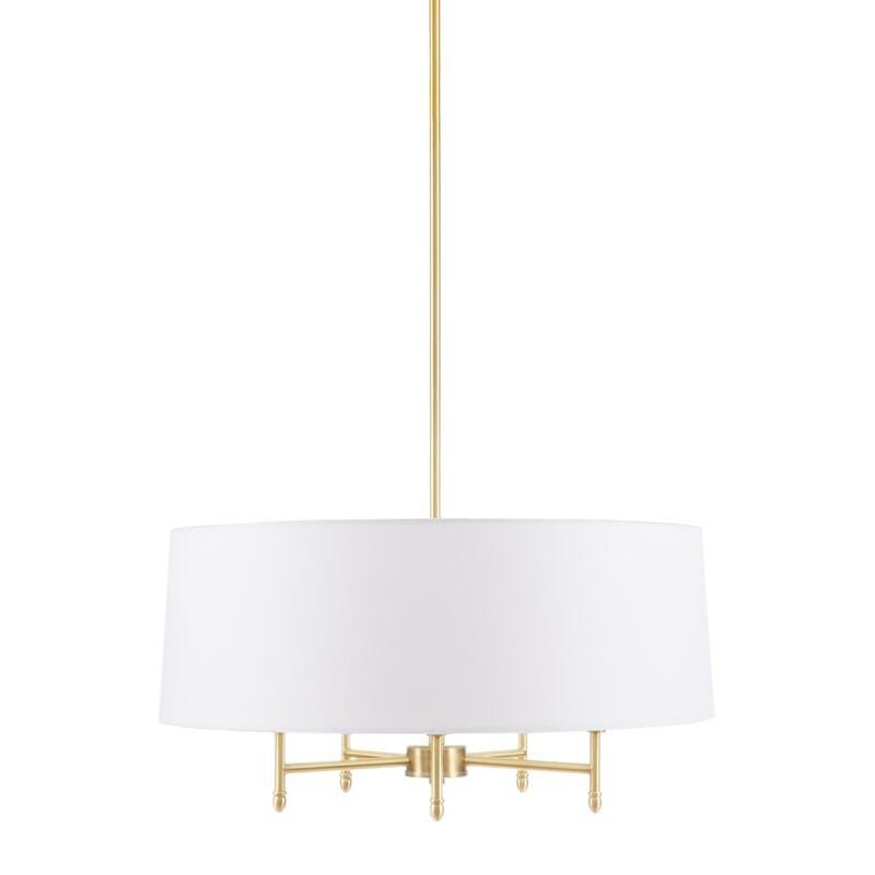 Hampton Hill Presidio 5-Light Chandelier, Gold/White, large