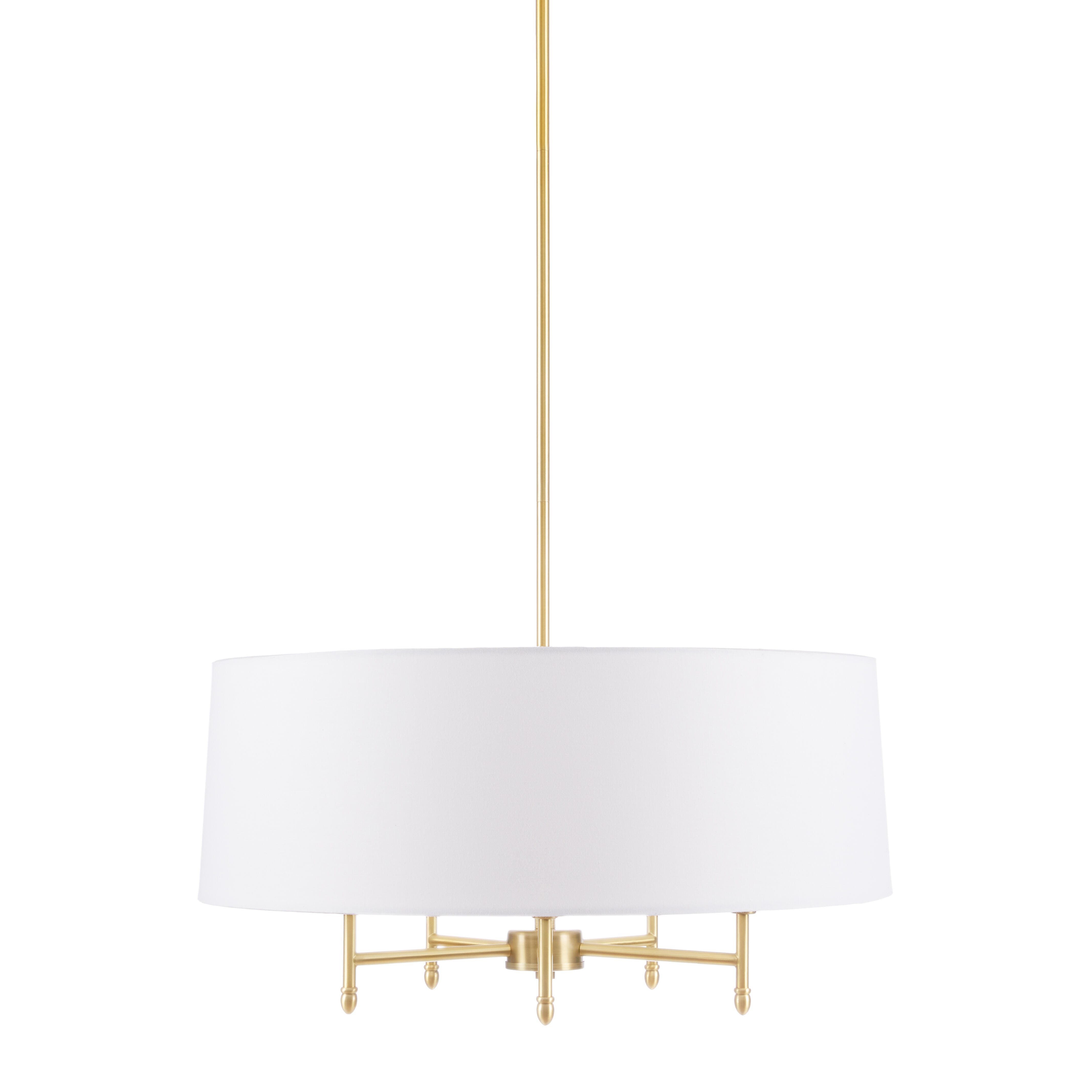 Hampton Hill Presidio 5-Light Chandelier, Gold/White, large