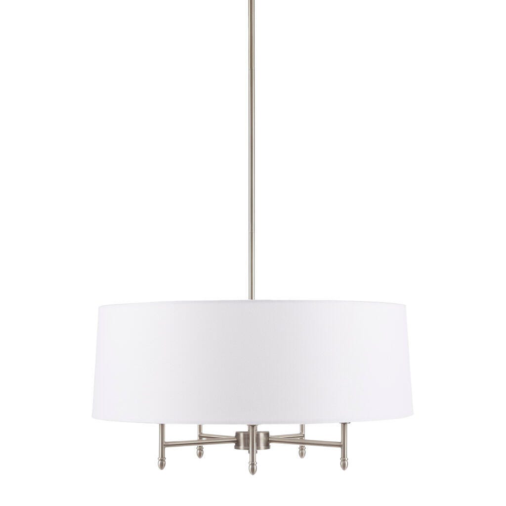 Hampton Hill Presidio 5-Light Chandelier, Silver/White, large