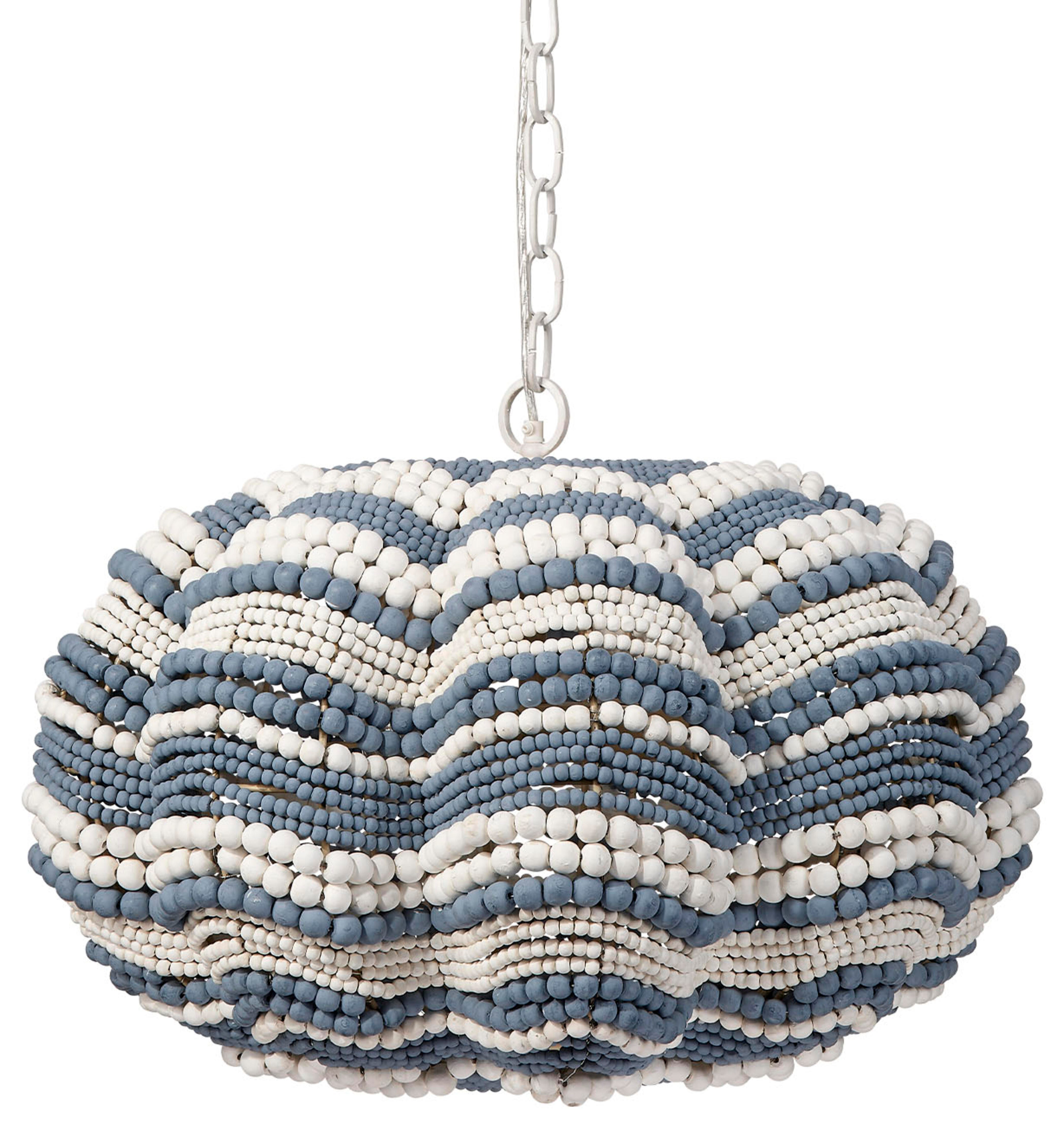 Relaxed Elegance Savoy 4-Light Solid Chandelier, Blue, large