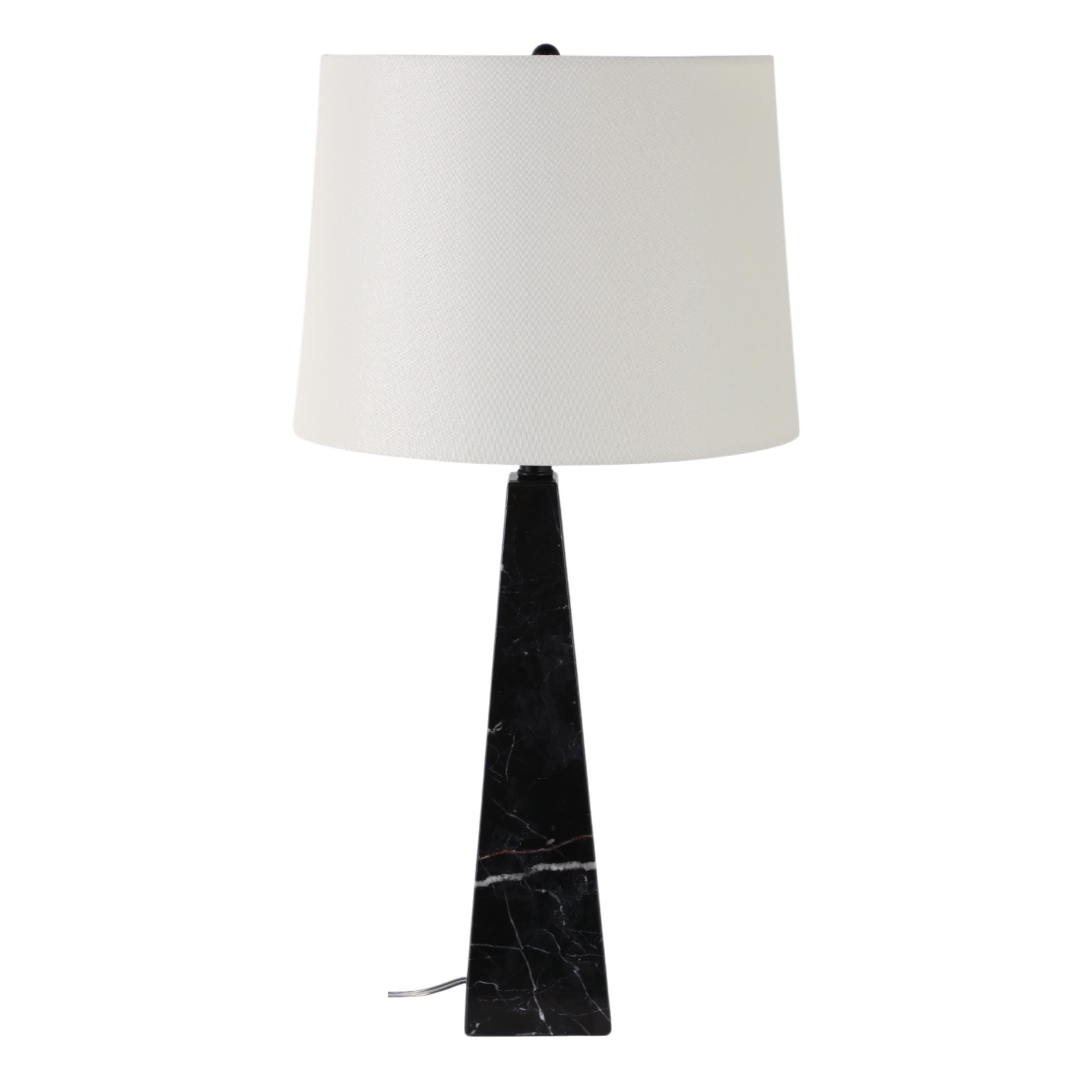 Ashley Luxe 30 x 16” Tapered Marble Lamp, Black, , large
