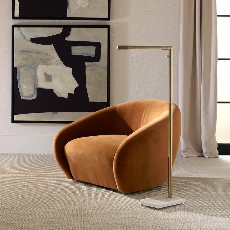 Ashley Luxe Directional Brass LED Floor Lamp, Brass Finish