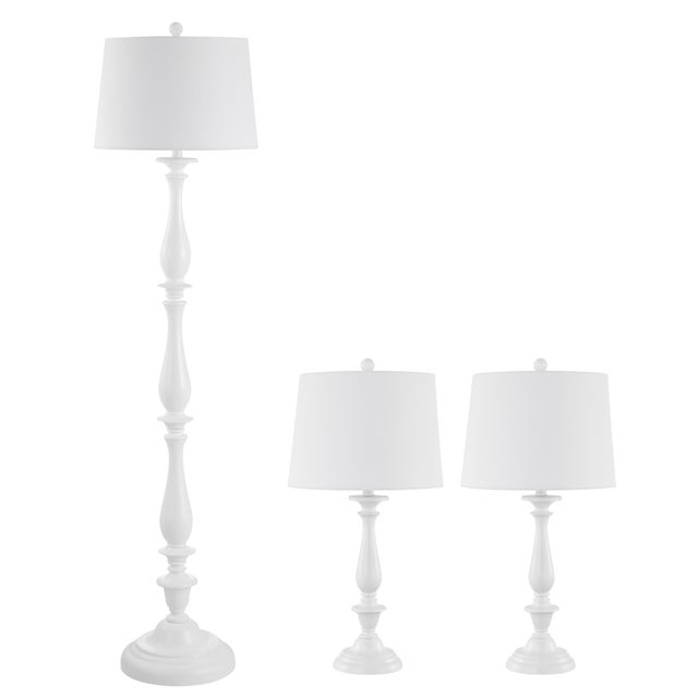 Safavieh Bessie Floor Lamp and Table Lamp (Set of 2), White
