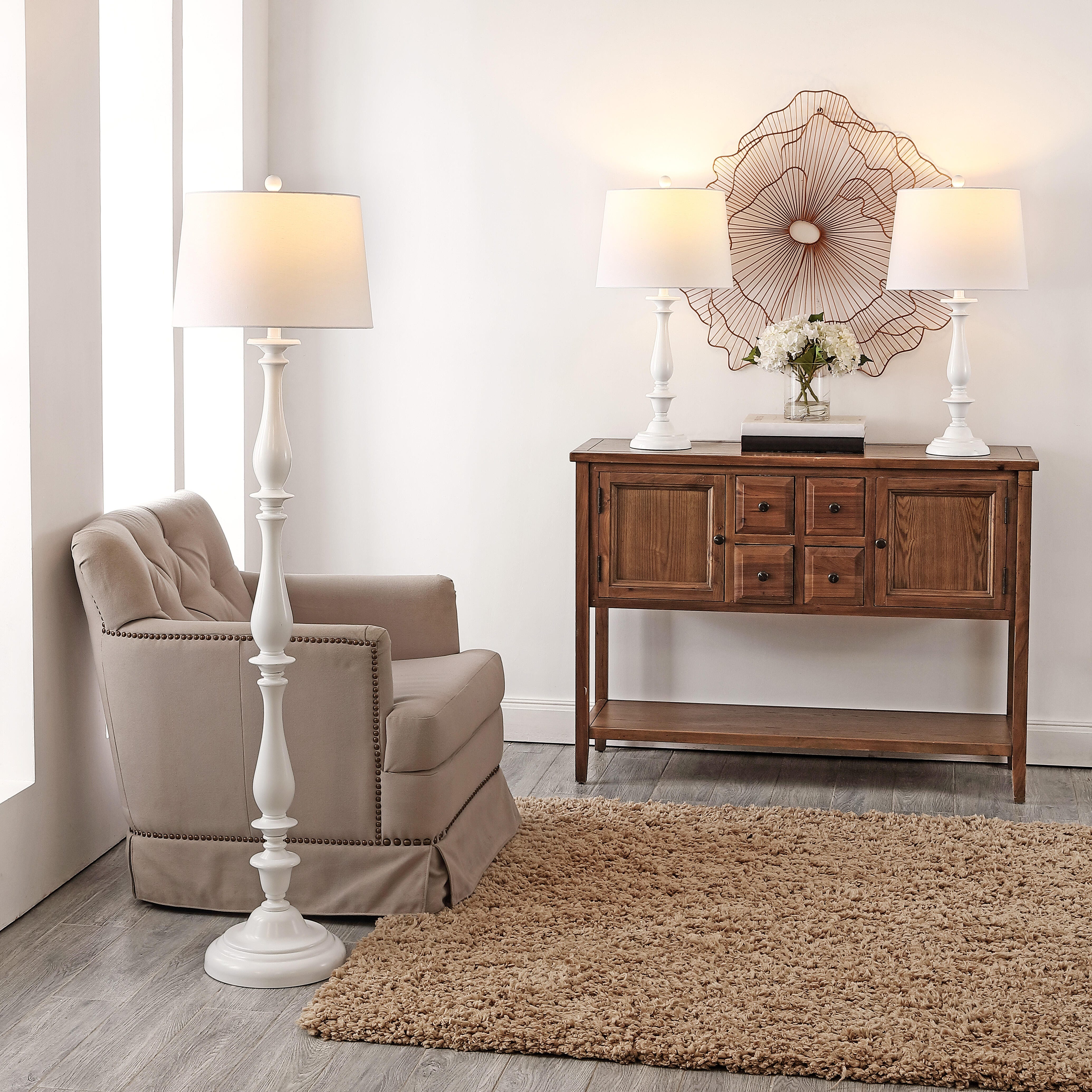 Safavieh Bessie Floor Lamp and Table Lamp (Set of 2), , large