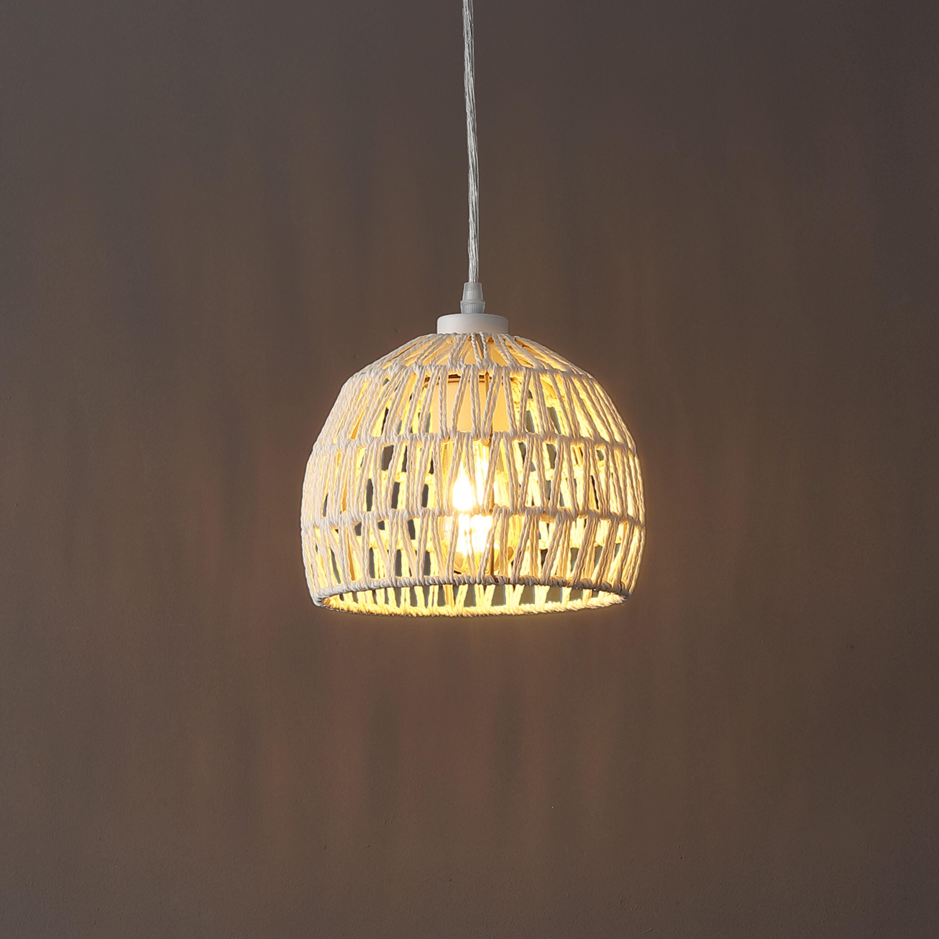 JONATHAN Y Campana Pendant Light, Cream, rollover