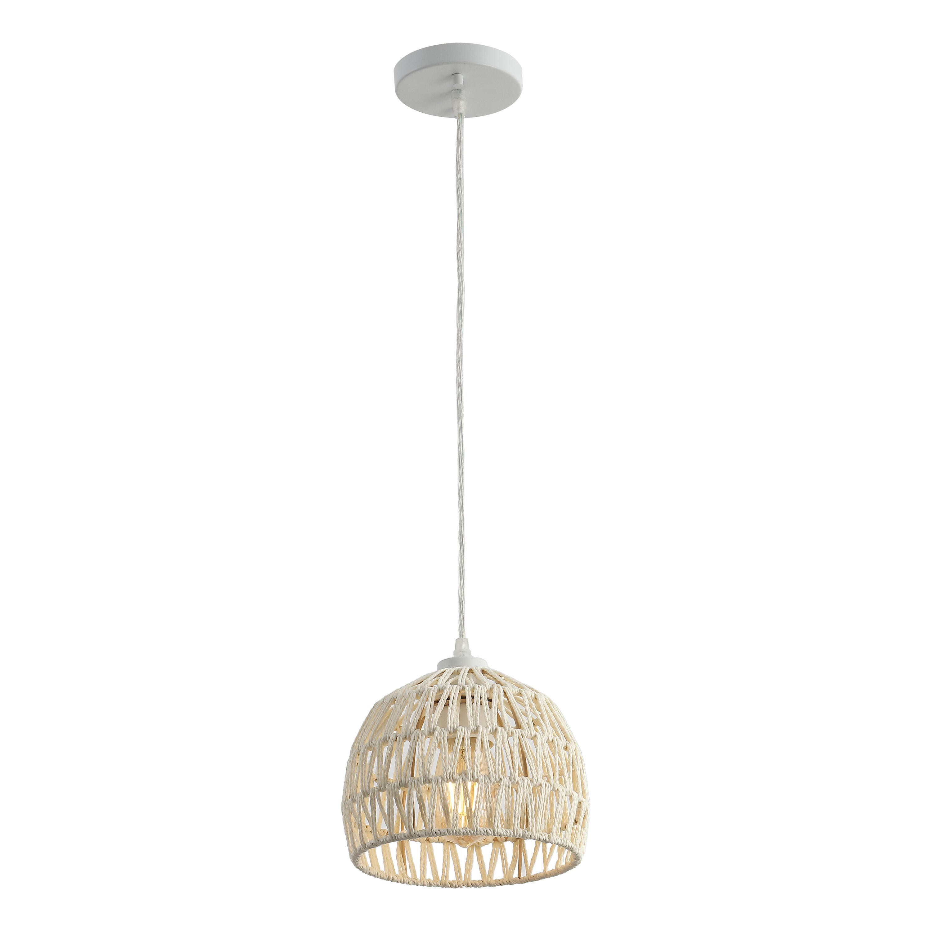 JONATHAN Y Campana Pendant Light, Cream, large