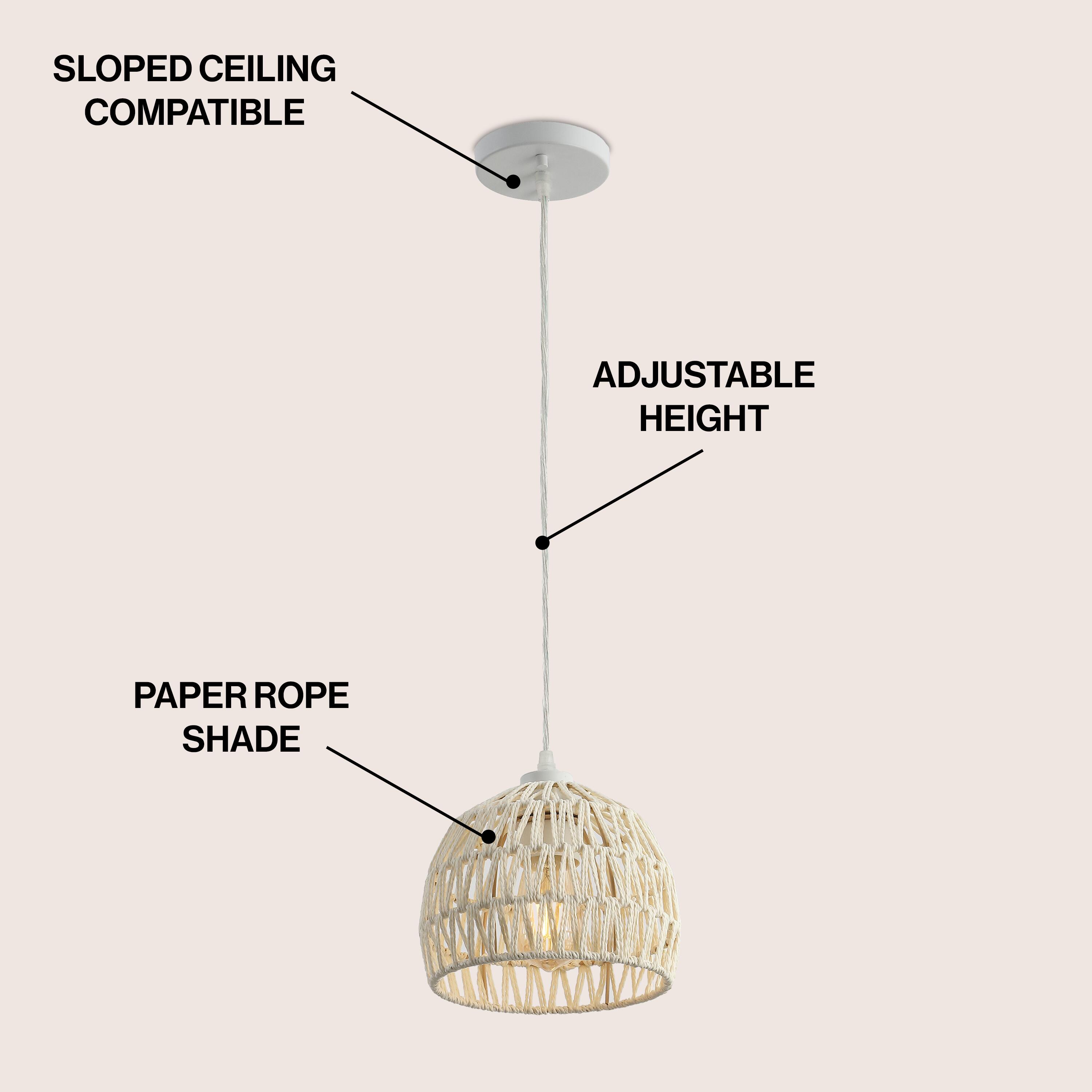 JONATHAN Y Campana Pendant Light, Cream, large