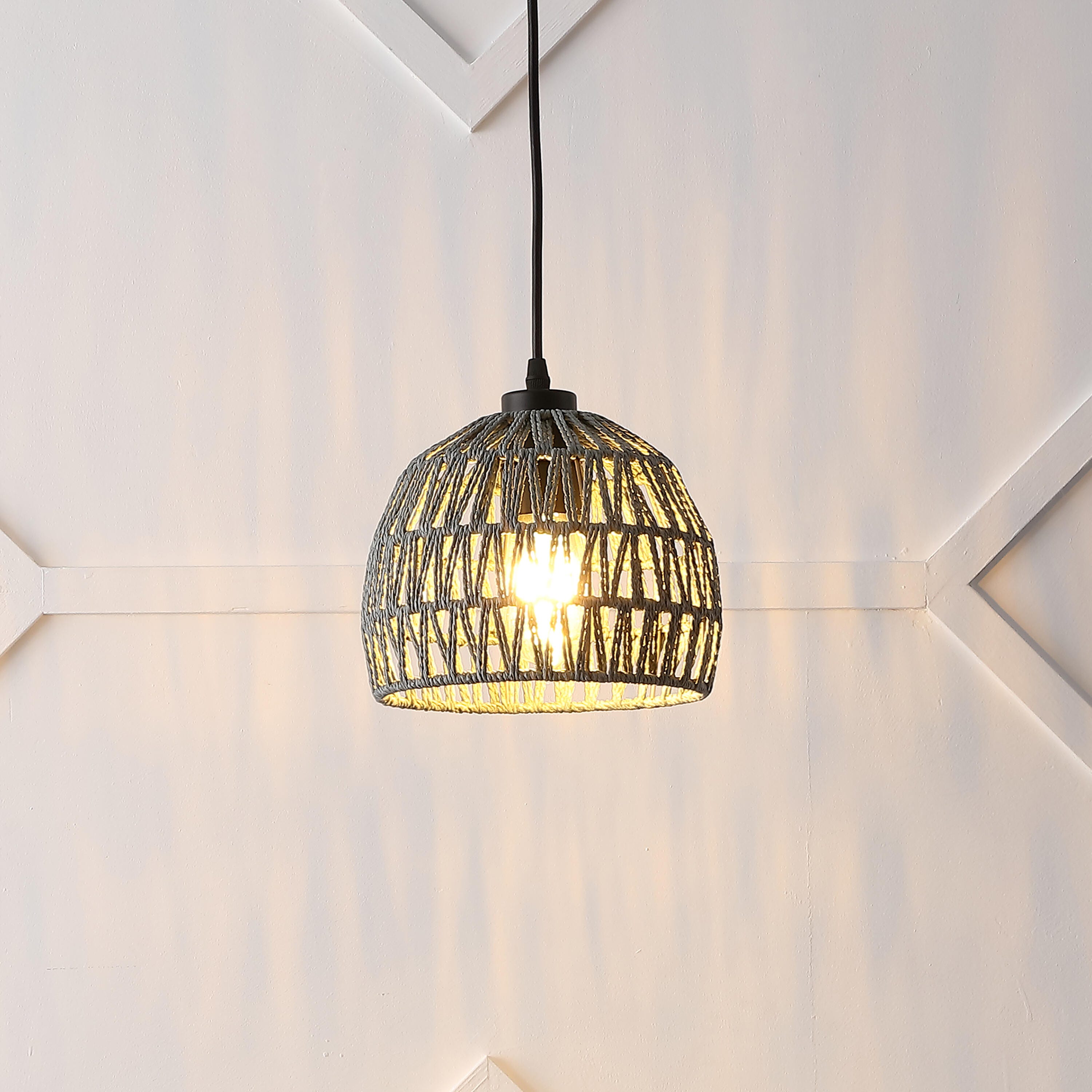 JONATHAN Y Campana Pendant Light, Gray, rollover