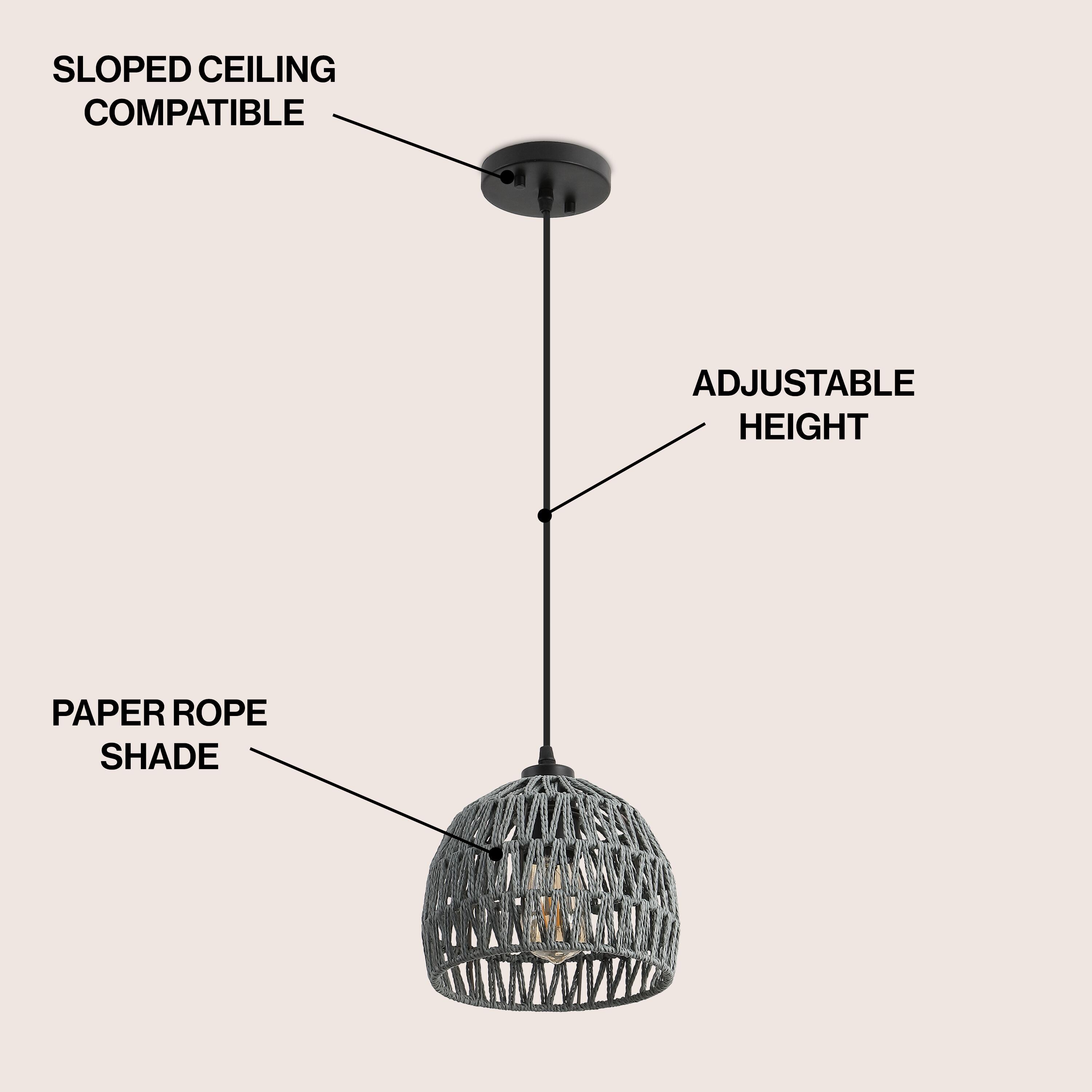 JONATHAN Y Campana Pendant Light, Gray, large