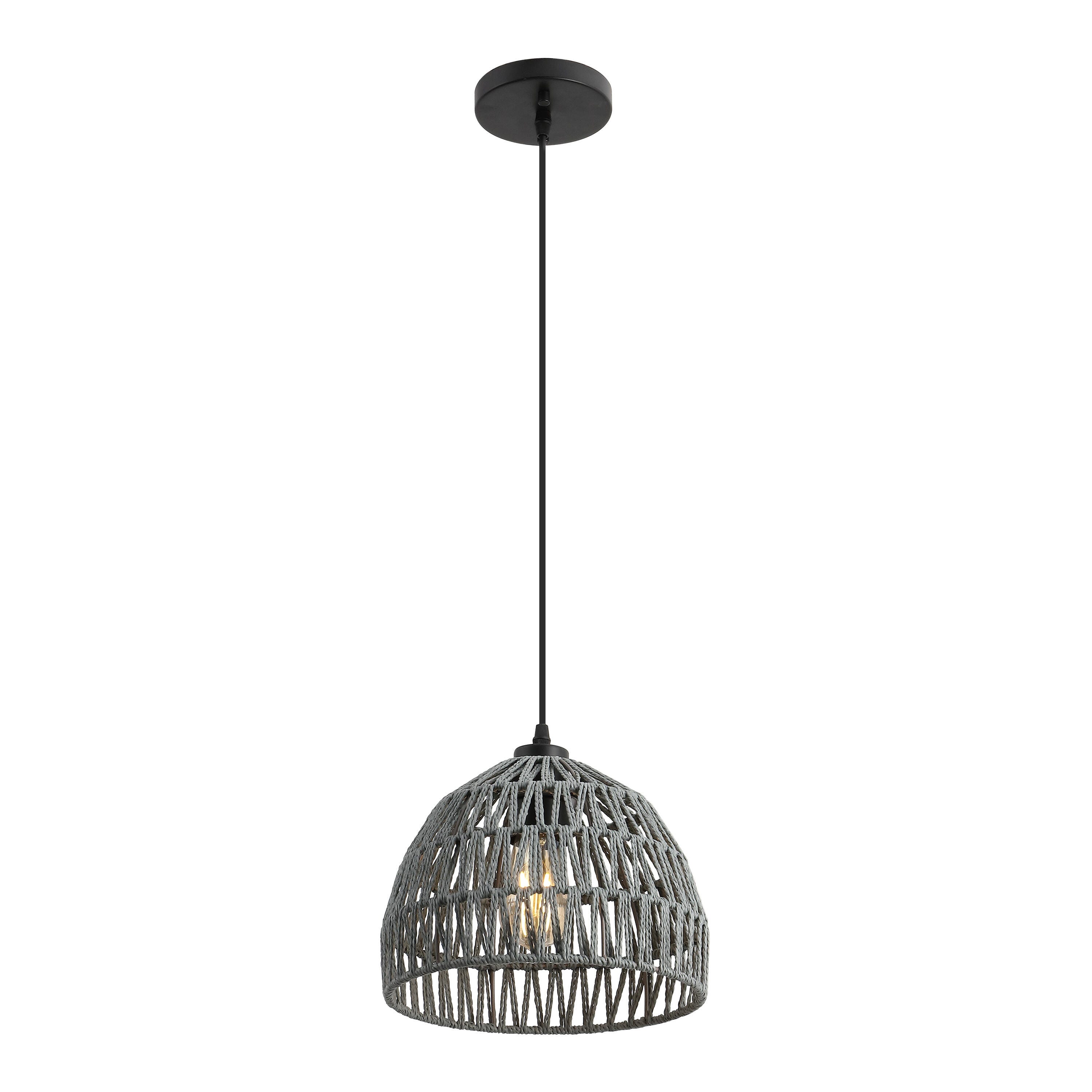JONATHAN Y Campana Tall Pendant Light, Gray, large