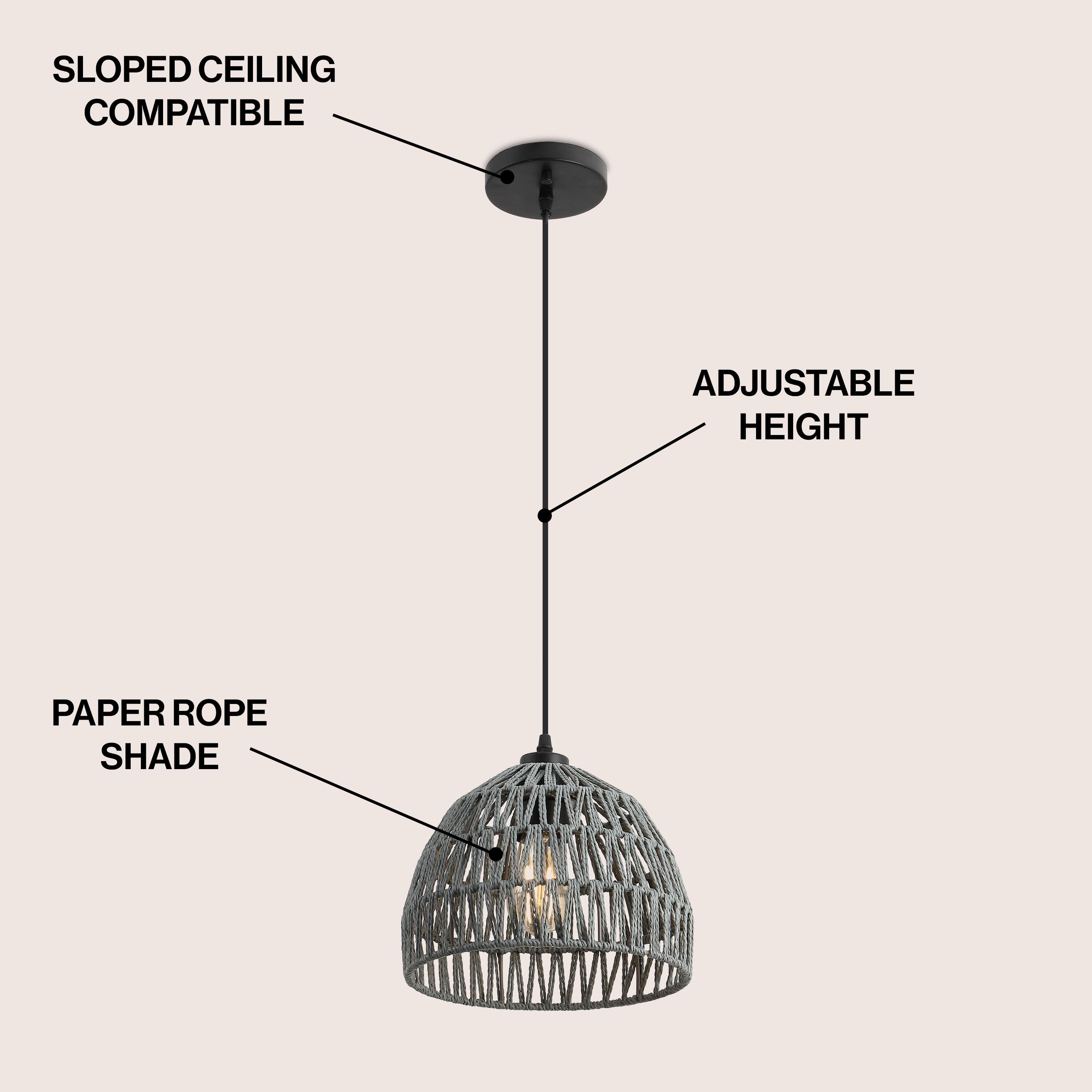 JONATHAN Y Campana Tall Pendant Light, Gray, large