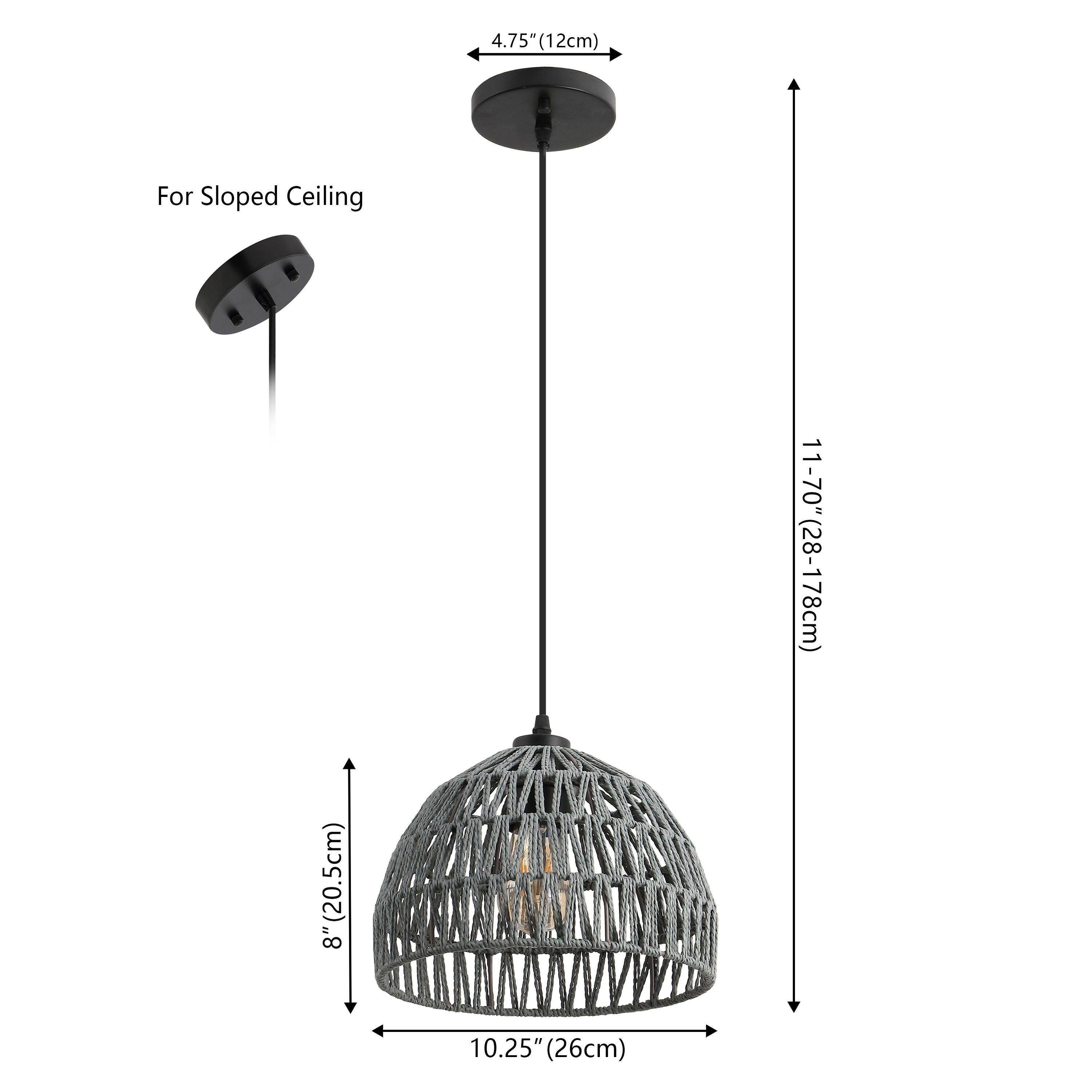 JONATHAN Y Campana Tall Pendant Light, Gray, large