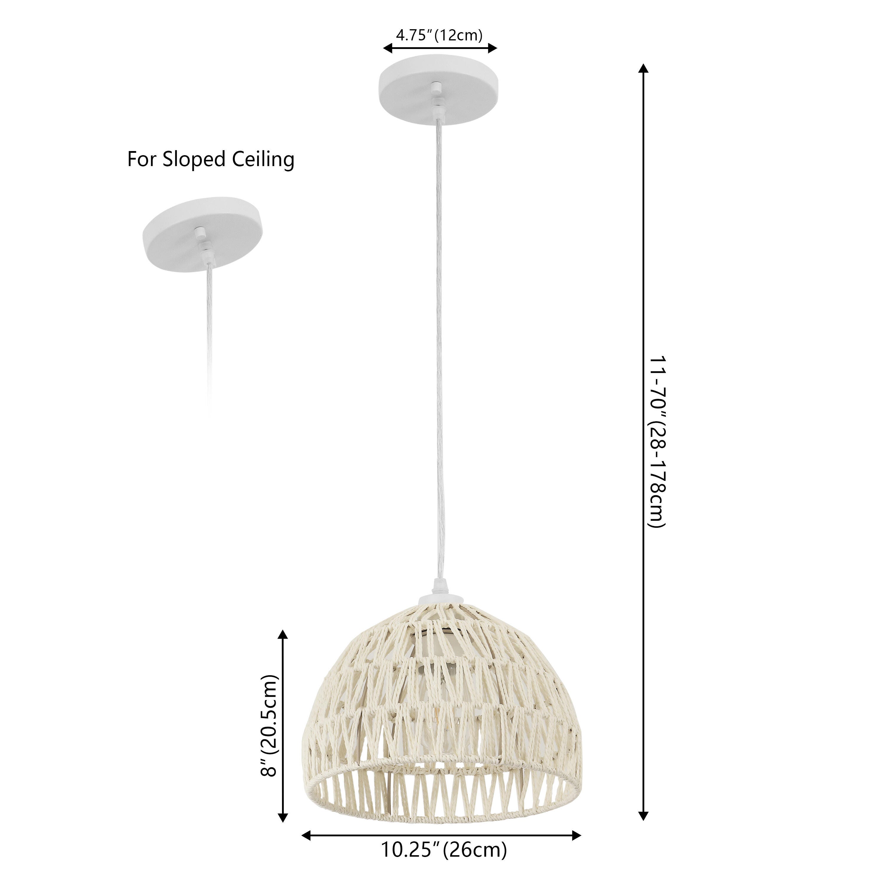 JONATHAN Y Campana Tall Pendant Light, Cream, large