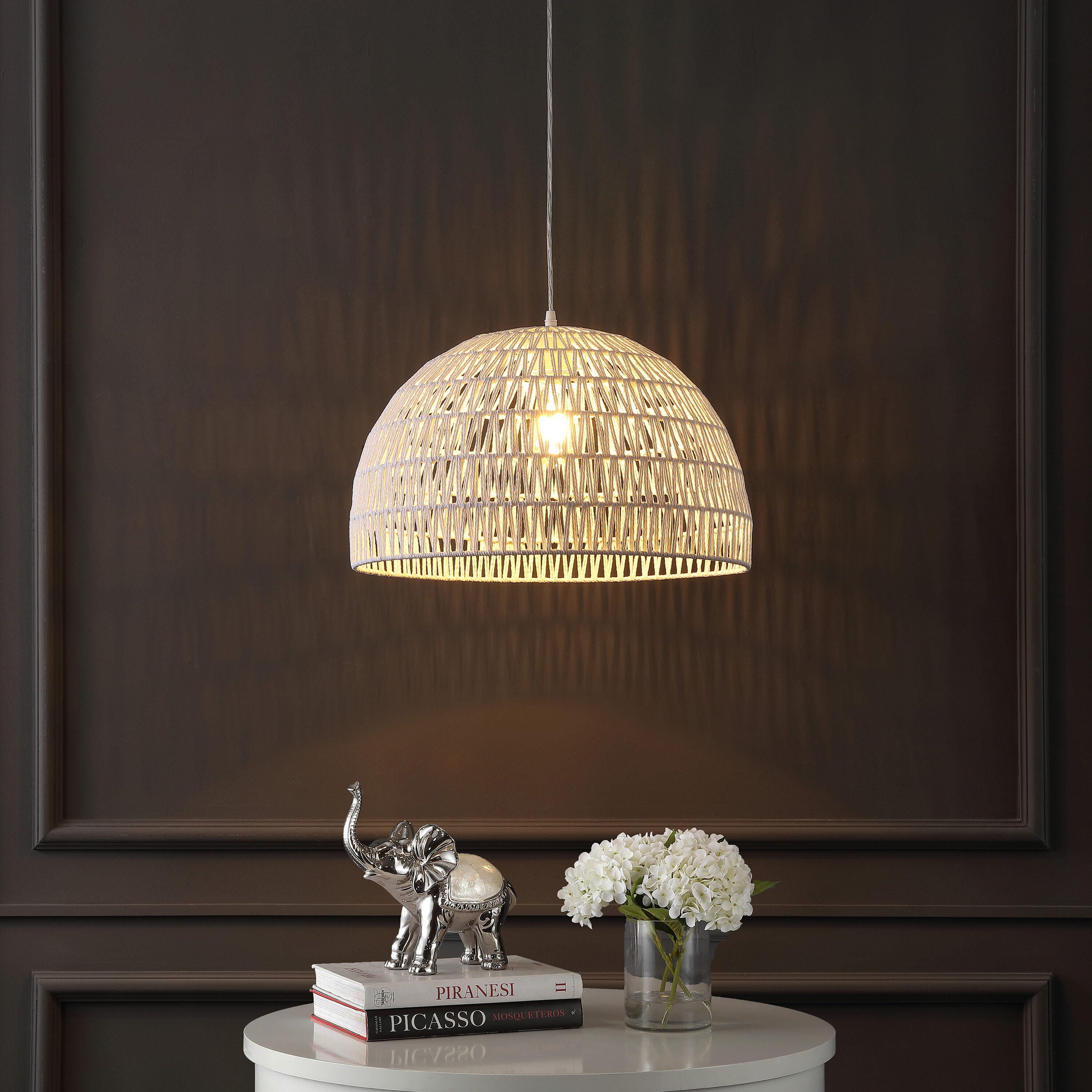 JONATHAN Y Campana Wide Pendant Light, , large