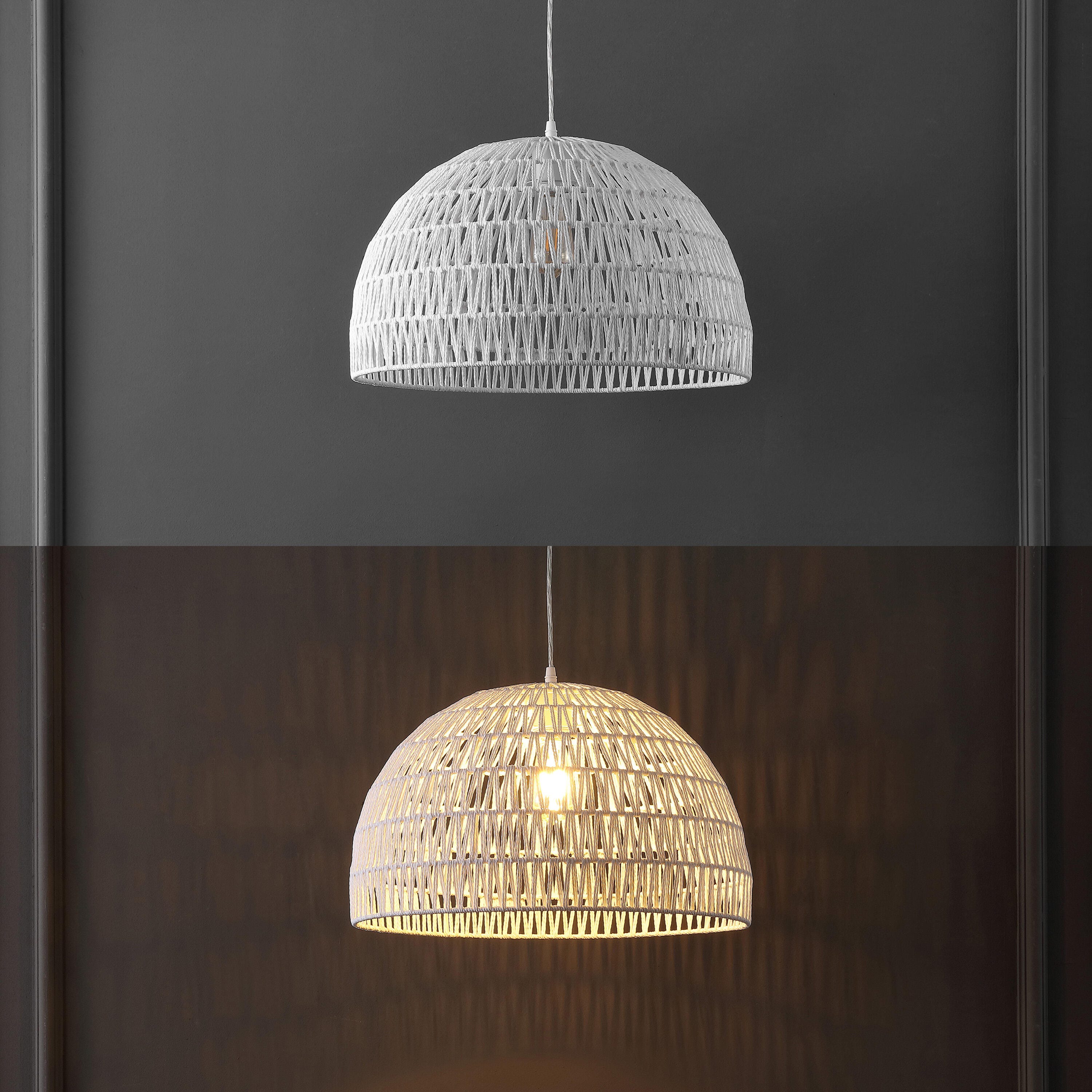 JONATHAN Y Campana Wide Pendant Light, , large