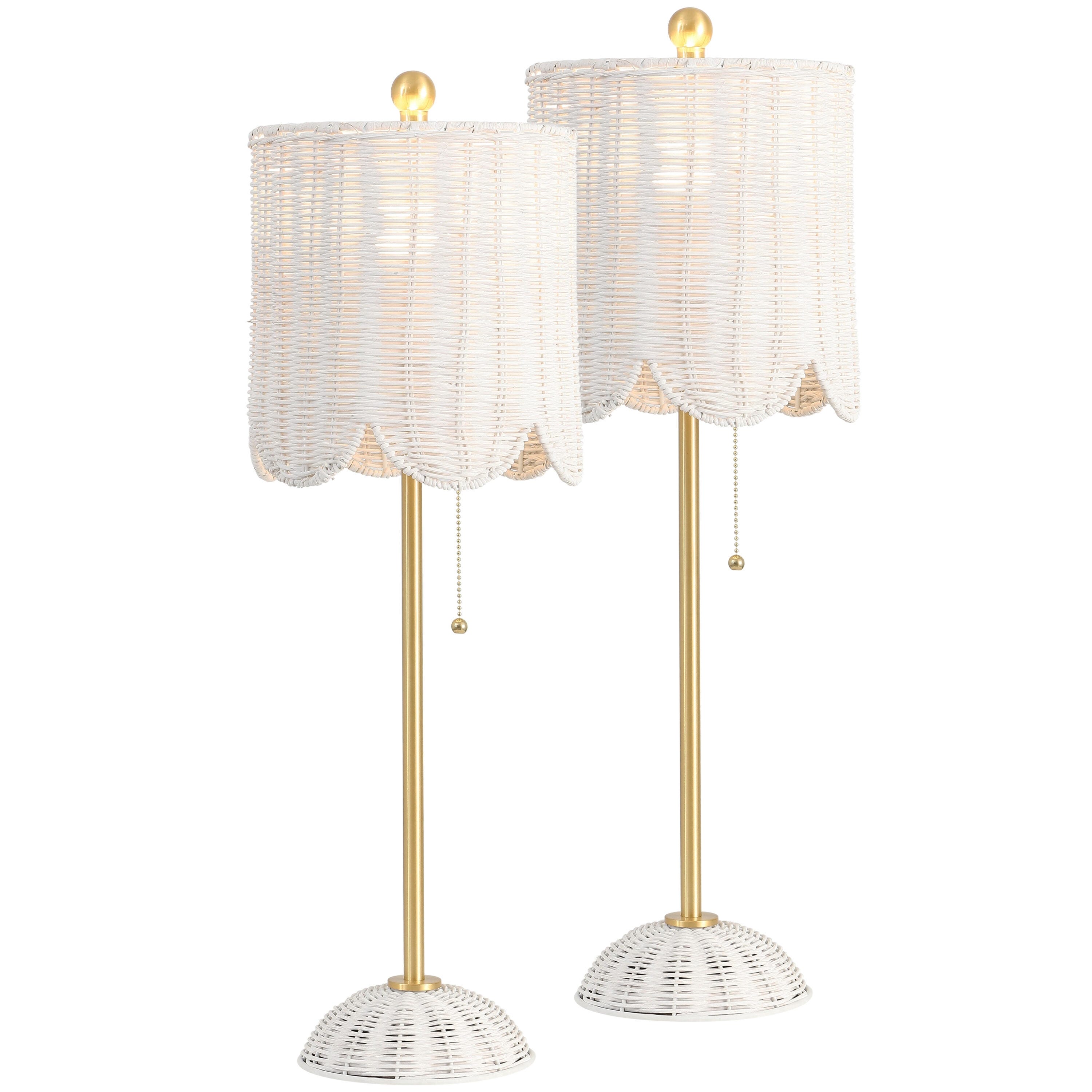 JONATHAN Y Celerie Table Lamp (Set of 2), White/Brass Gold, large