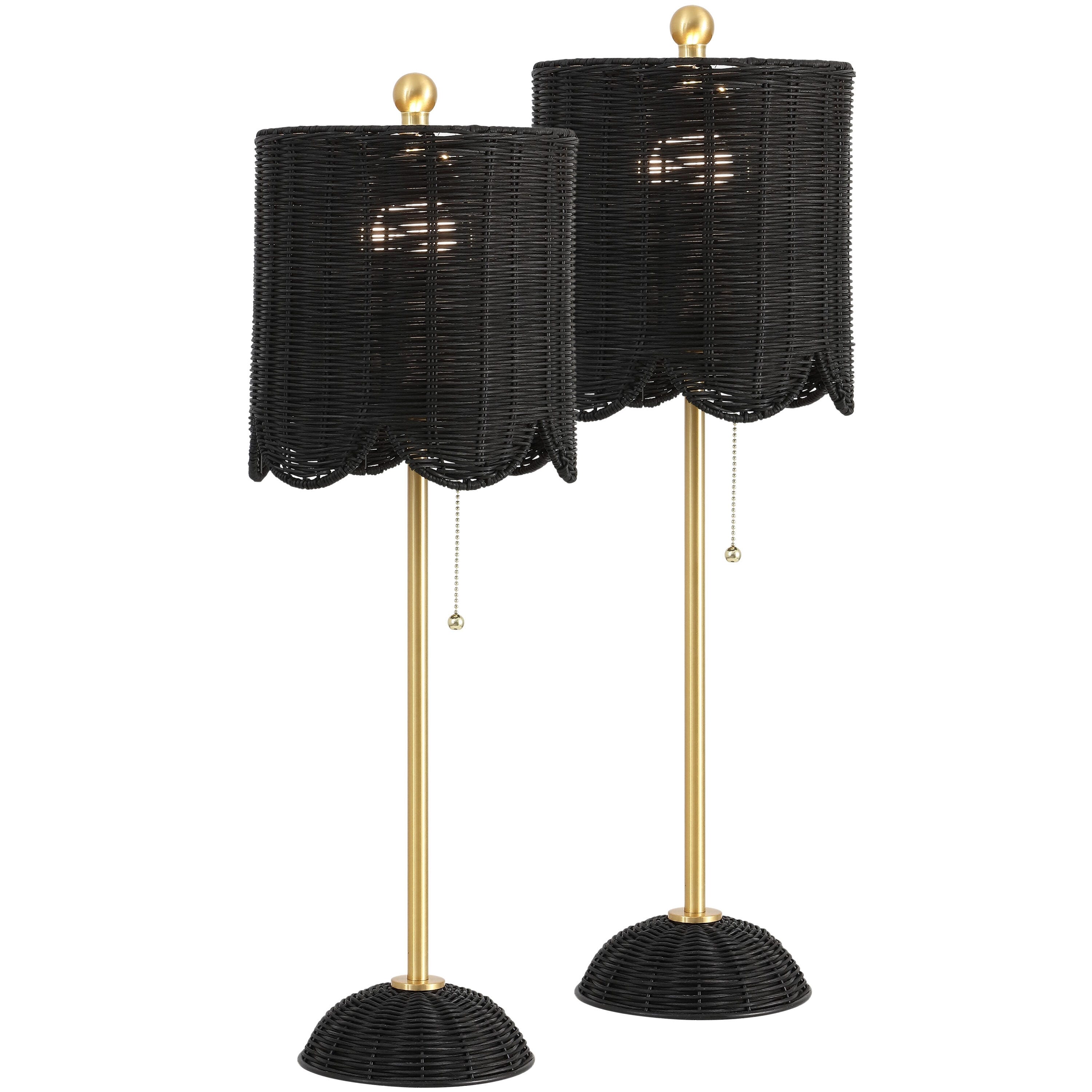 JONATHAN Y Celerie Table Lamp (Set of 2), Black/Brass Gold, large