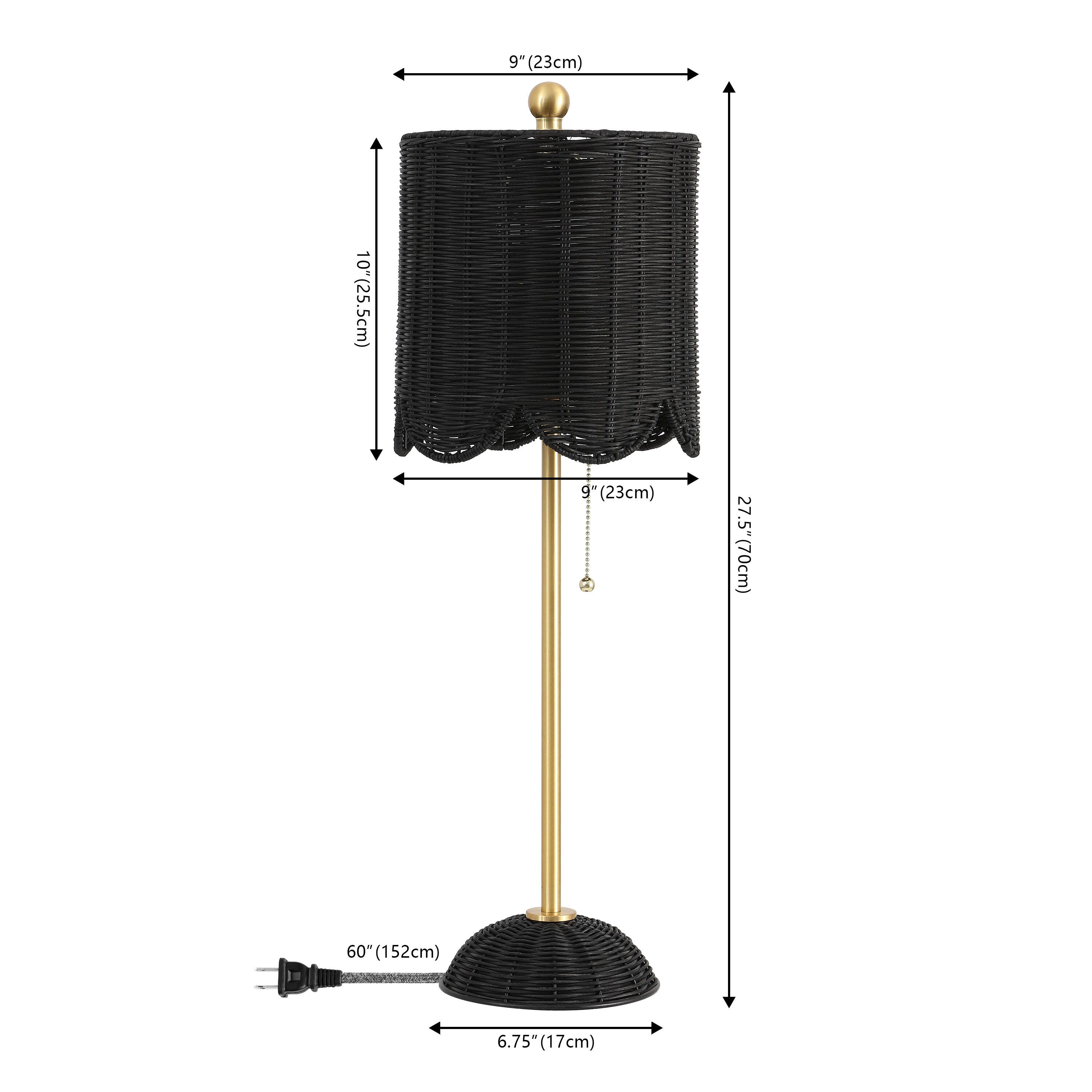 JONATHAN Y Celerie Table Lamp (Set of 2), Black/Brass Gold, large
