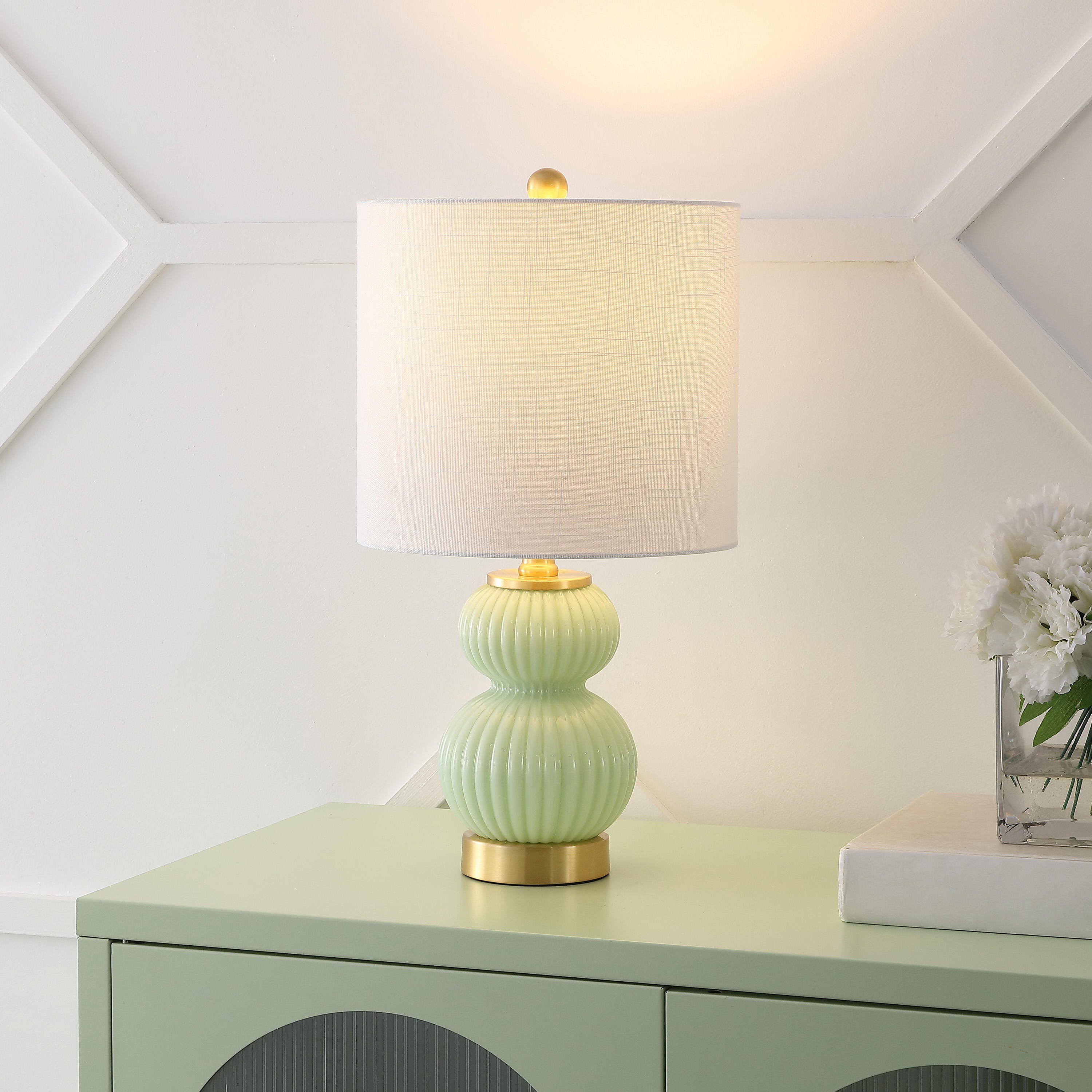 JONATHAN Y Daphne Table Lamp, Mint Green, rollover