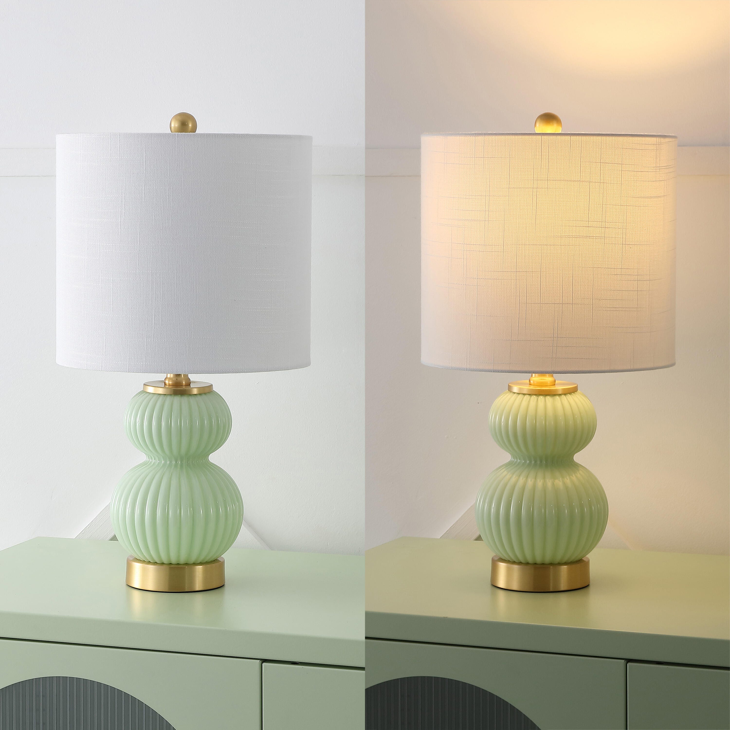 JONATHAN Y Daphne Table Lamp, Mint Green, large