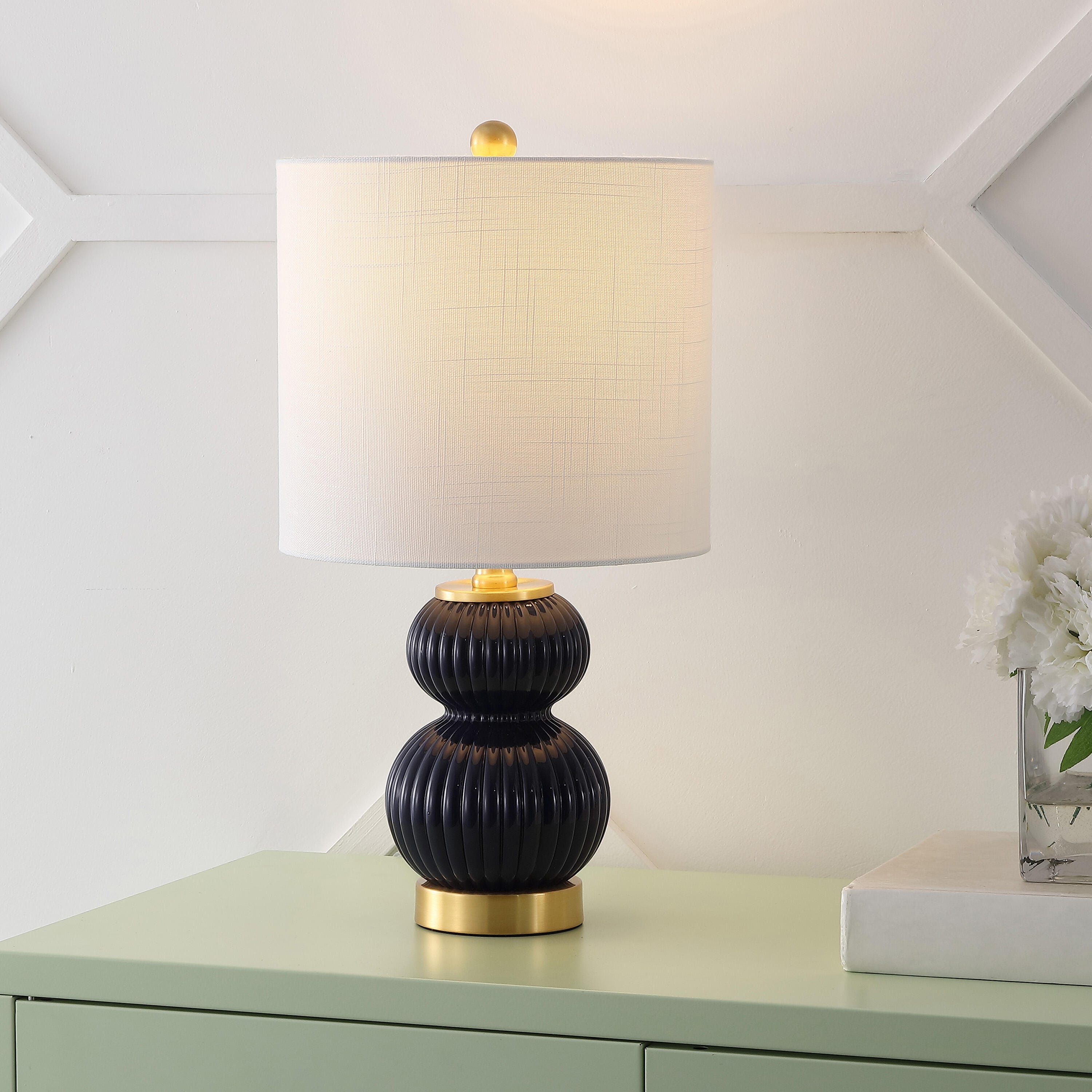 JONATHAN Y Daphne Table Lamp, Navy, rollover