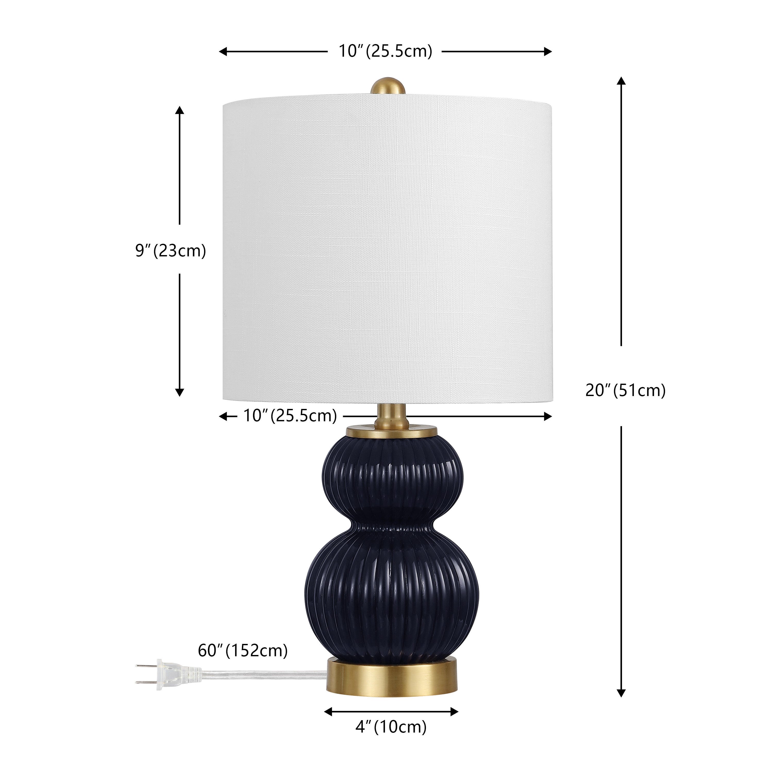 JONATHAN Y Daphne Table Lamp, Navy, large