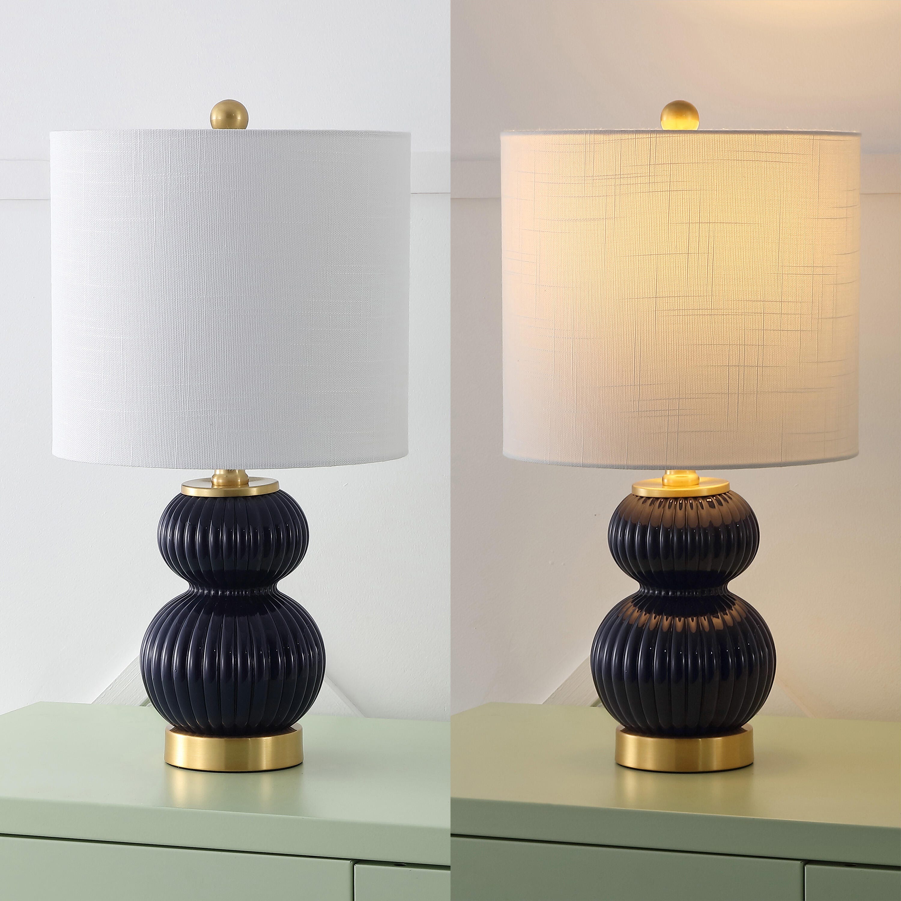 JONATHAN Y Daphne Table Lamp, Navy, large