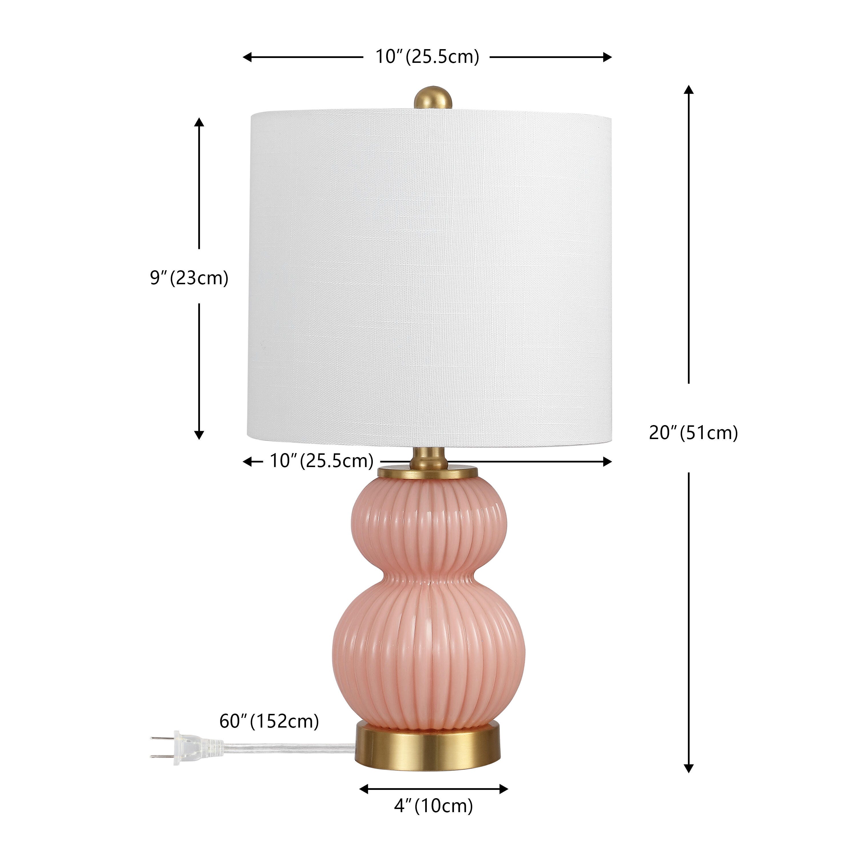 JONATHAN Y Daphne Table Lamp, Pink, large