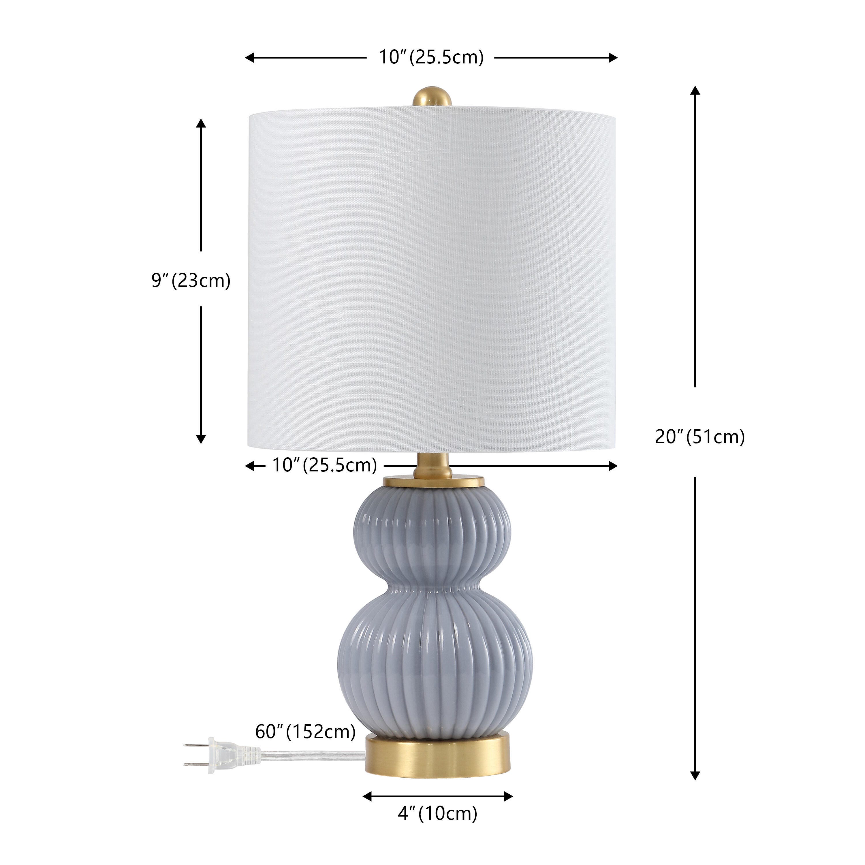 JONATHAN Y Daphne Table Lamp, Gray, large