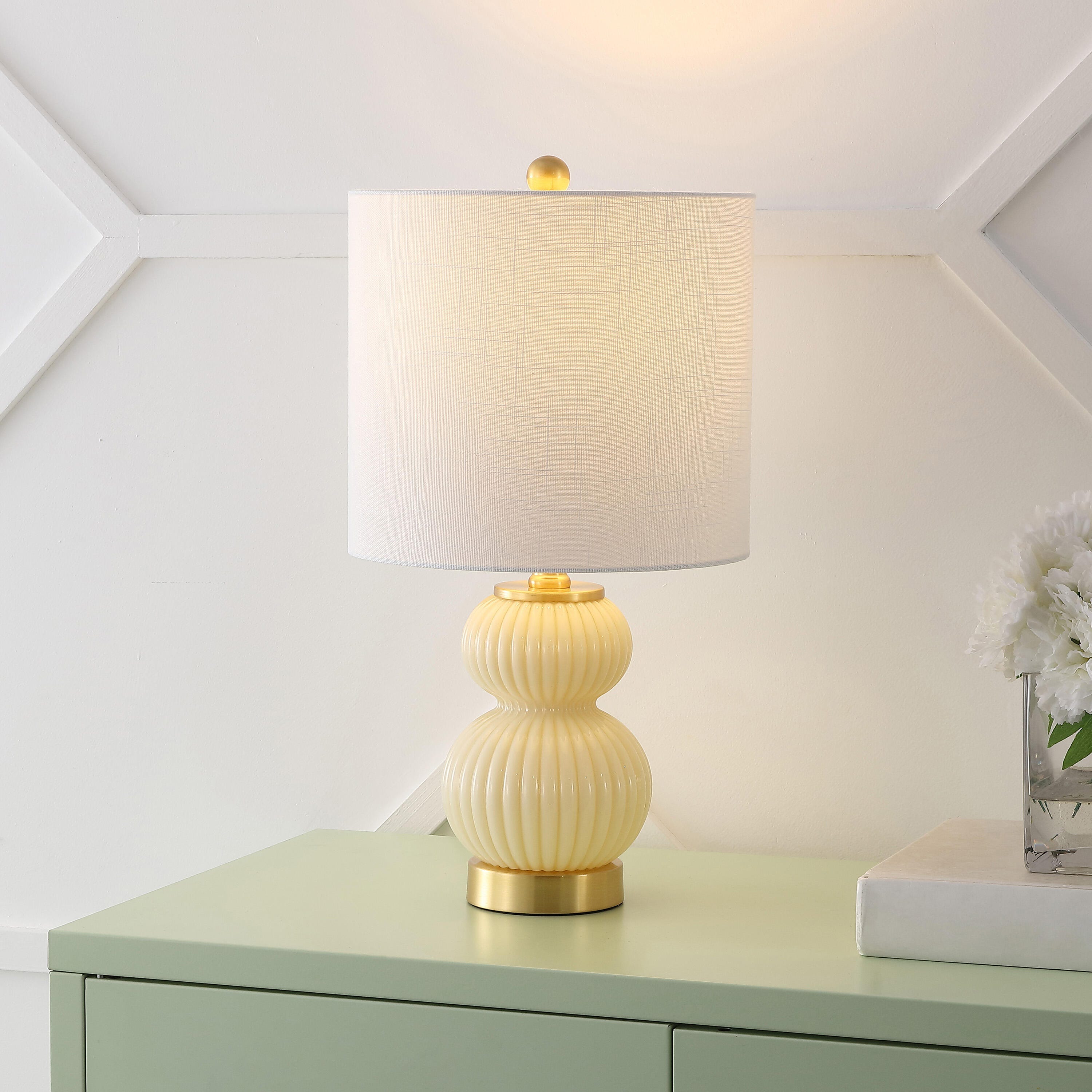 JONATHAN Y Daphne Table Lamp, Ivory, rollover
