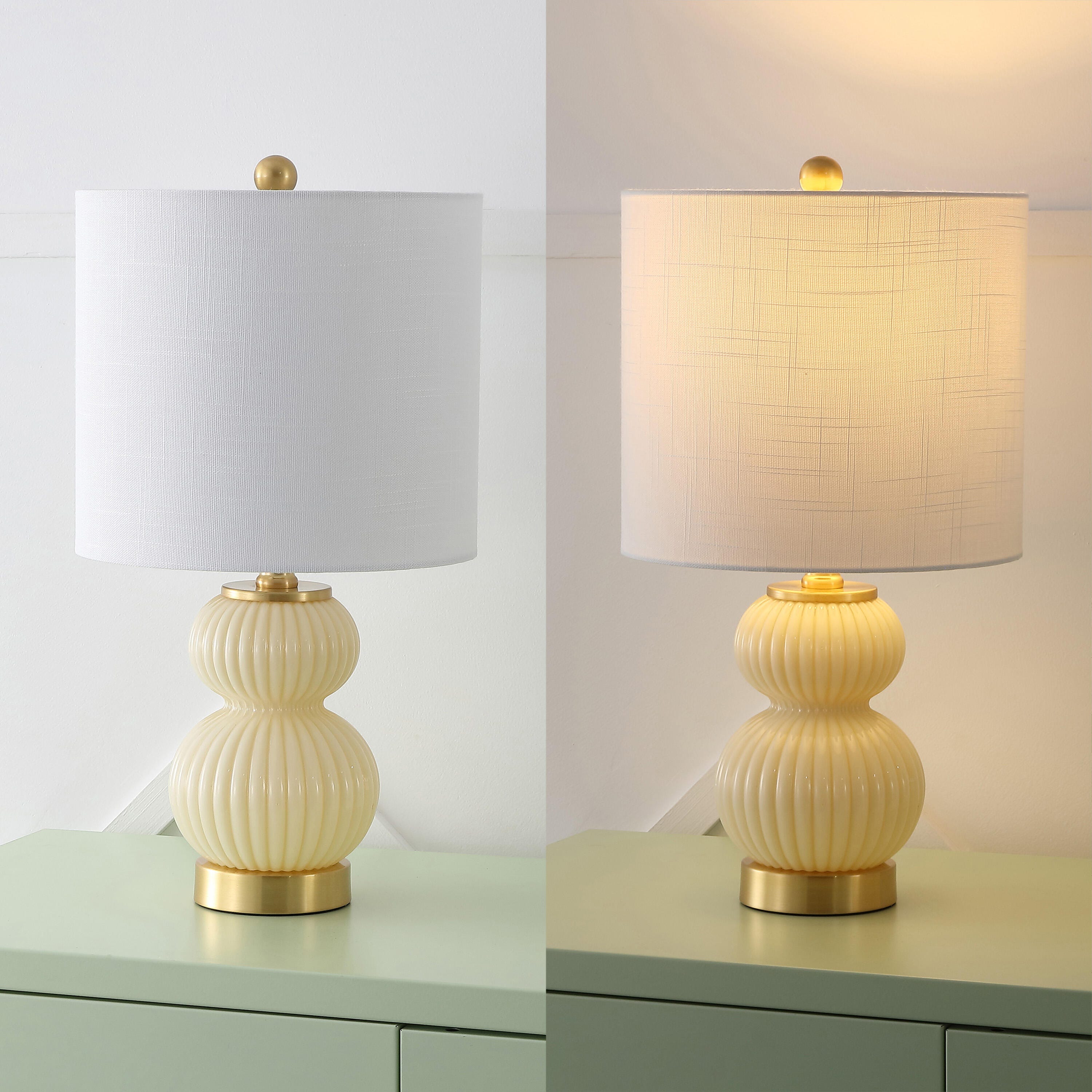 JONATHAN Y Daphne Table Lamp, Ivory, large