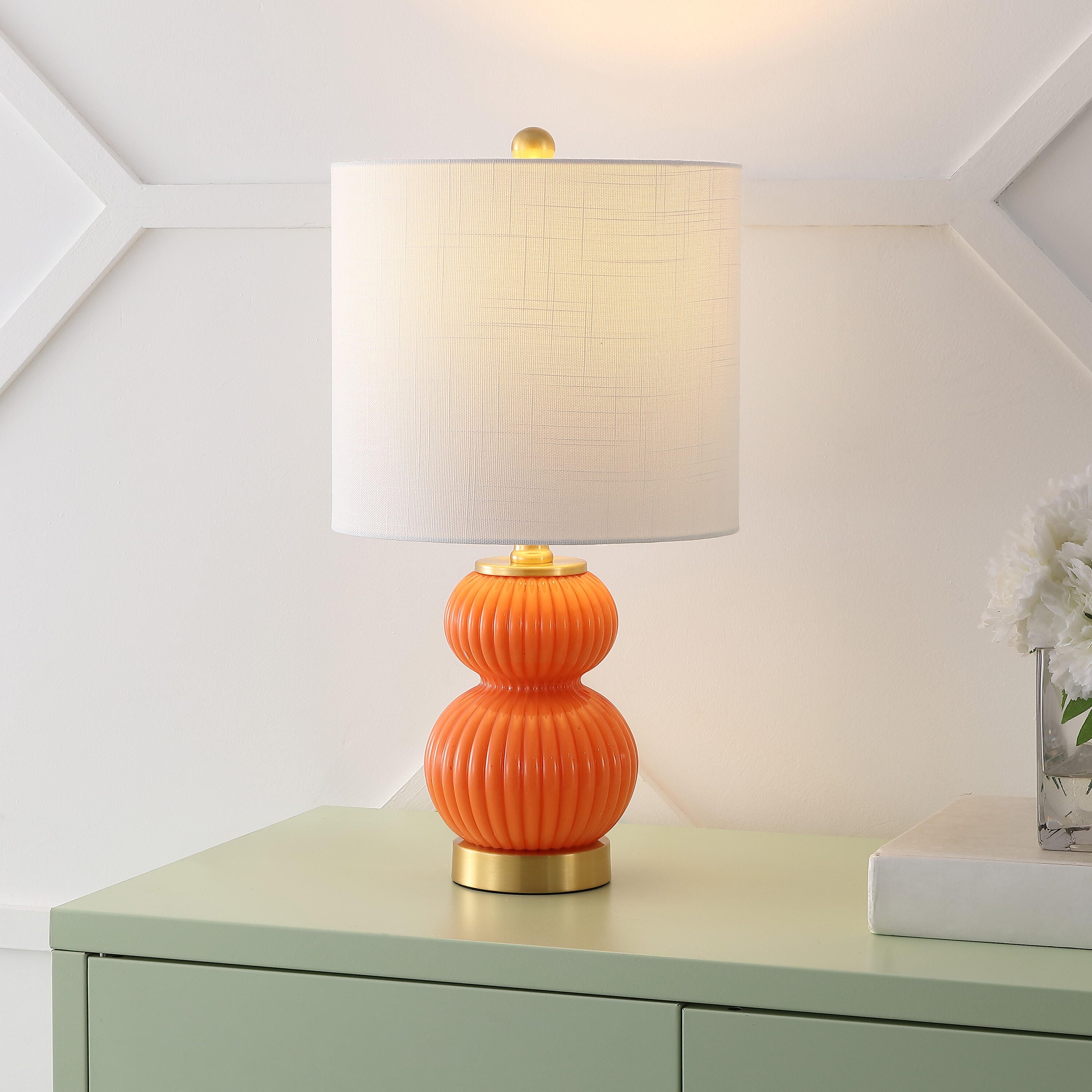 JONATHAN Y Daphne Table Lamp, Orange, rollover