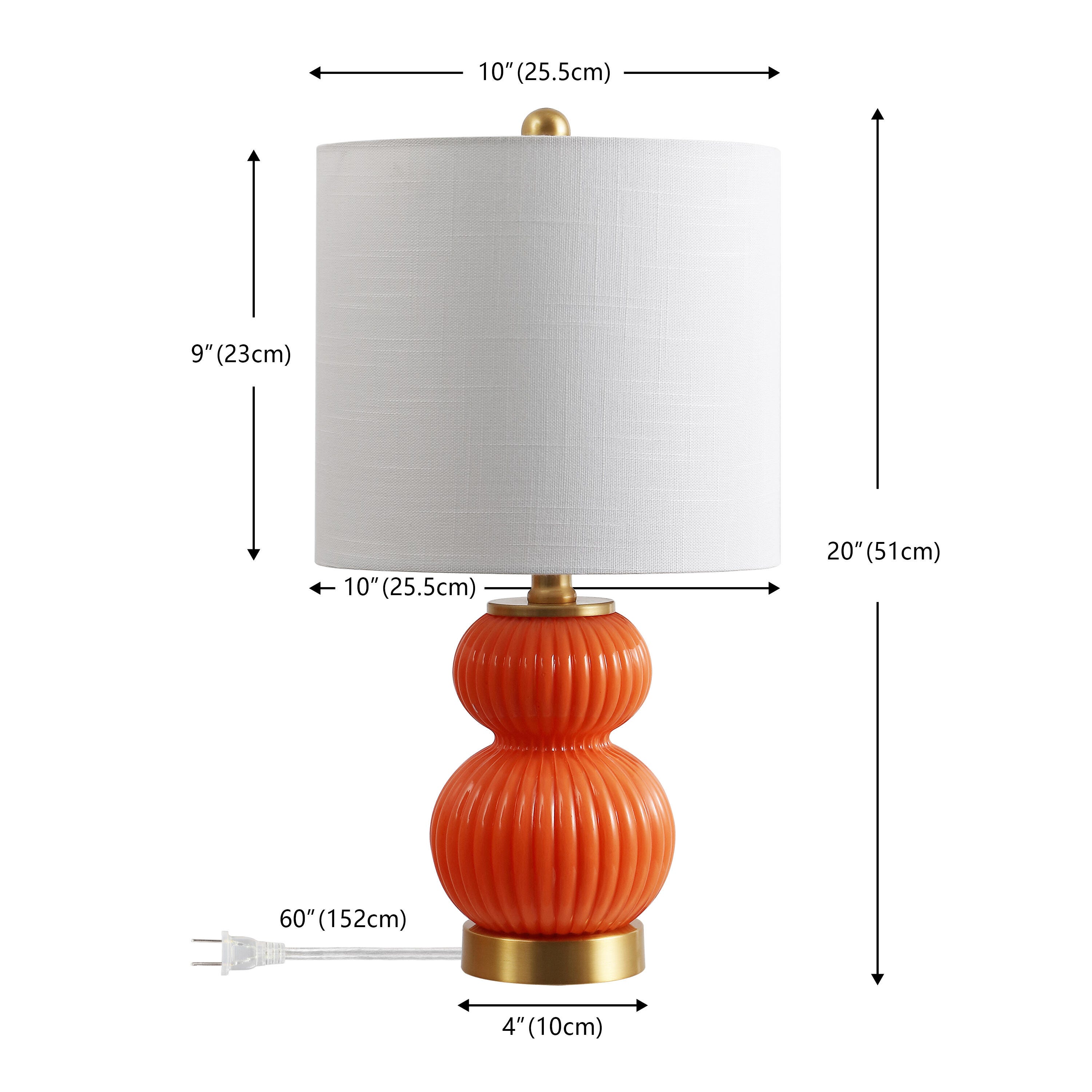 JONATHAN Y Daphne Table Lamp, Orange, large