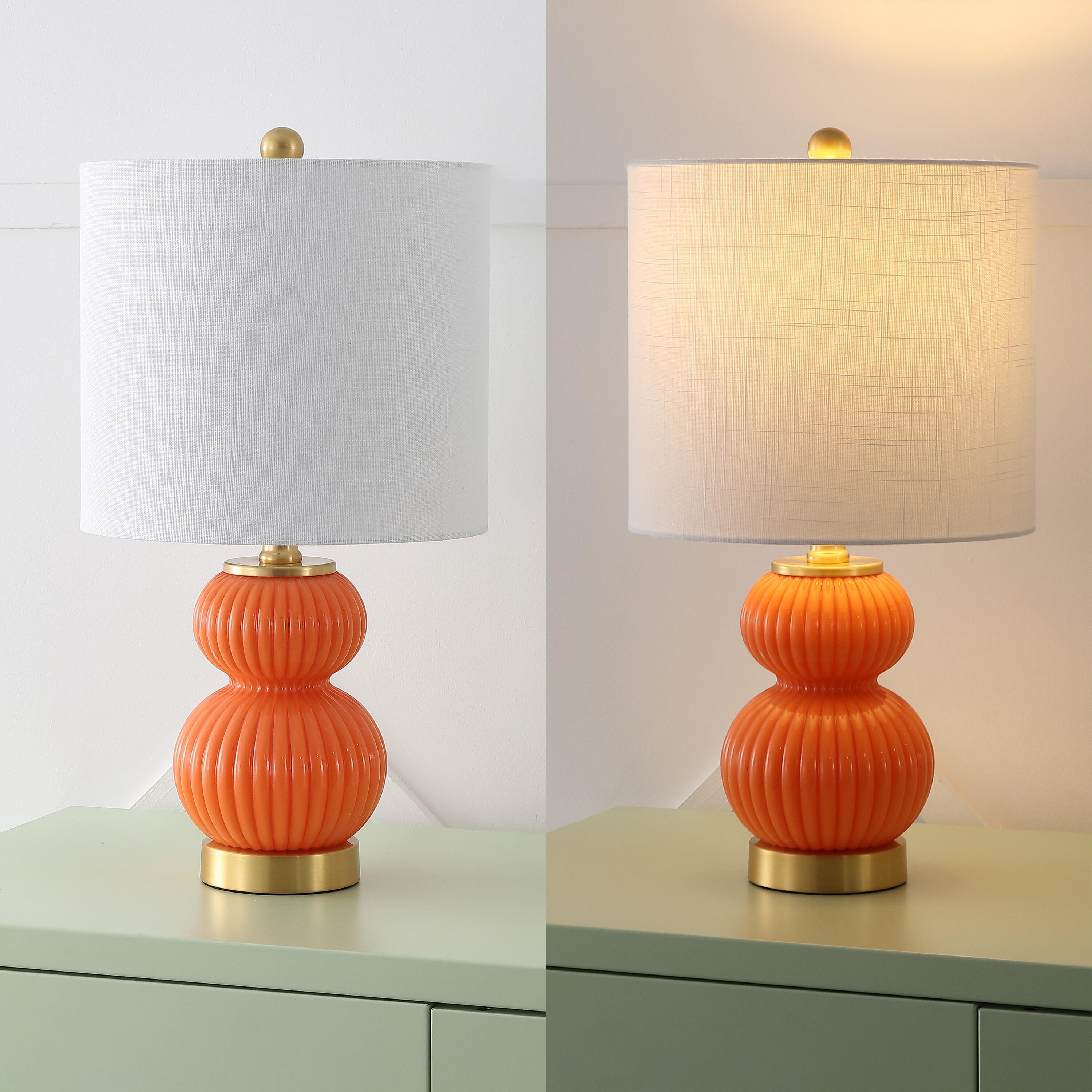 JONATHAN Y Daphne Table Lamp, Orange, large