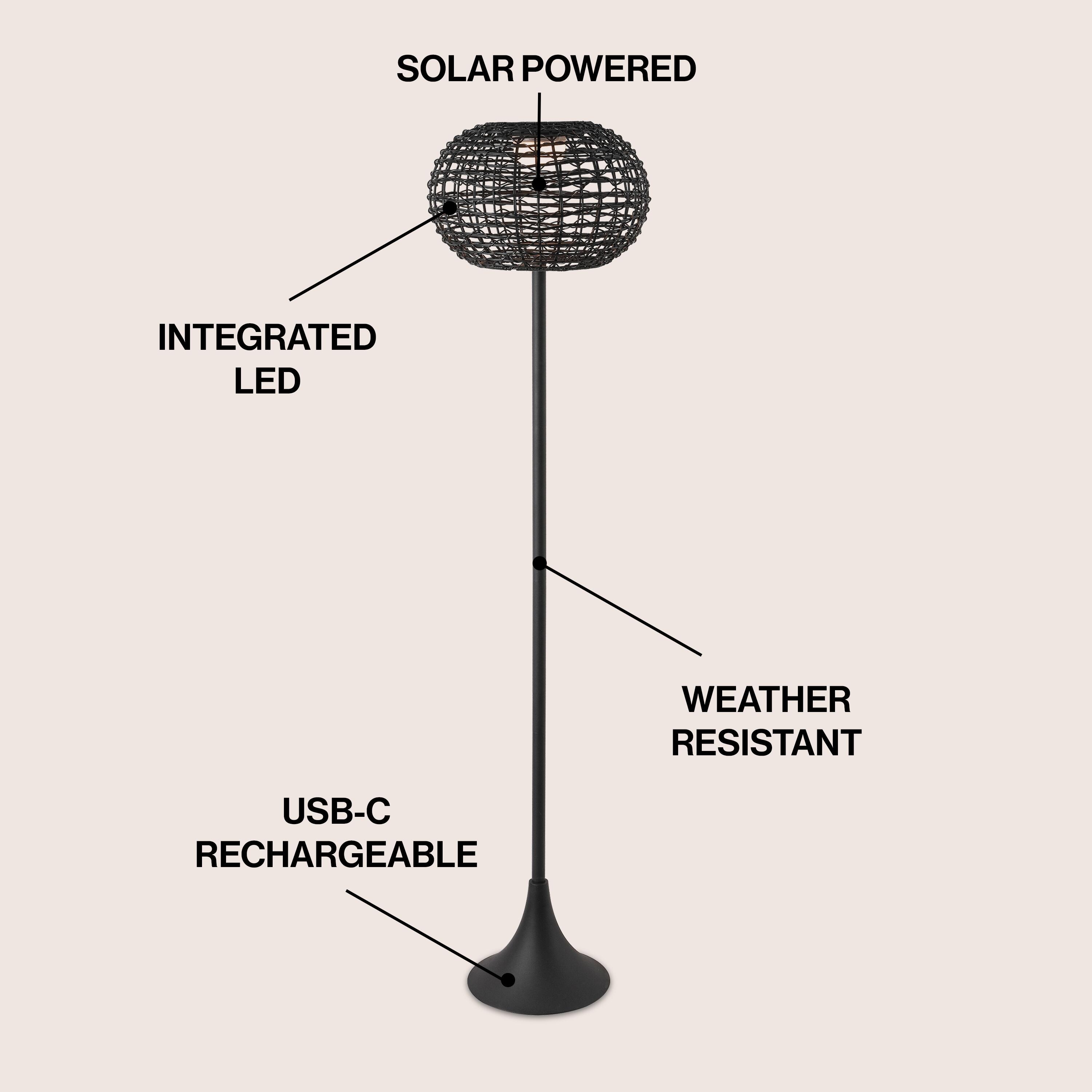 JONATHAN Y Jaemin Floor Lamp, Black, large