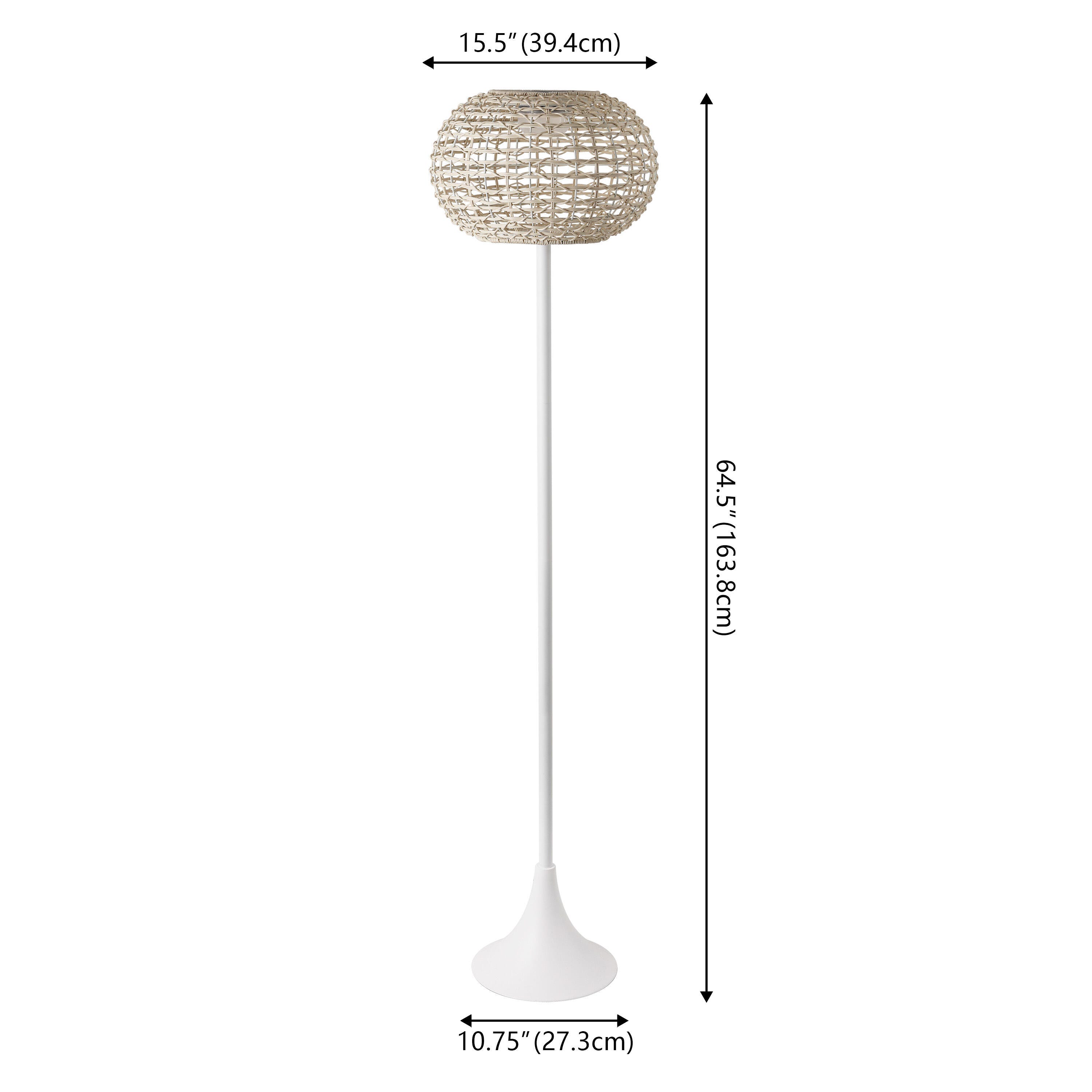 JONATHAN Y Jaemin Floor Lamp, White, large