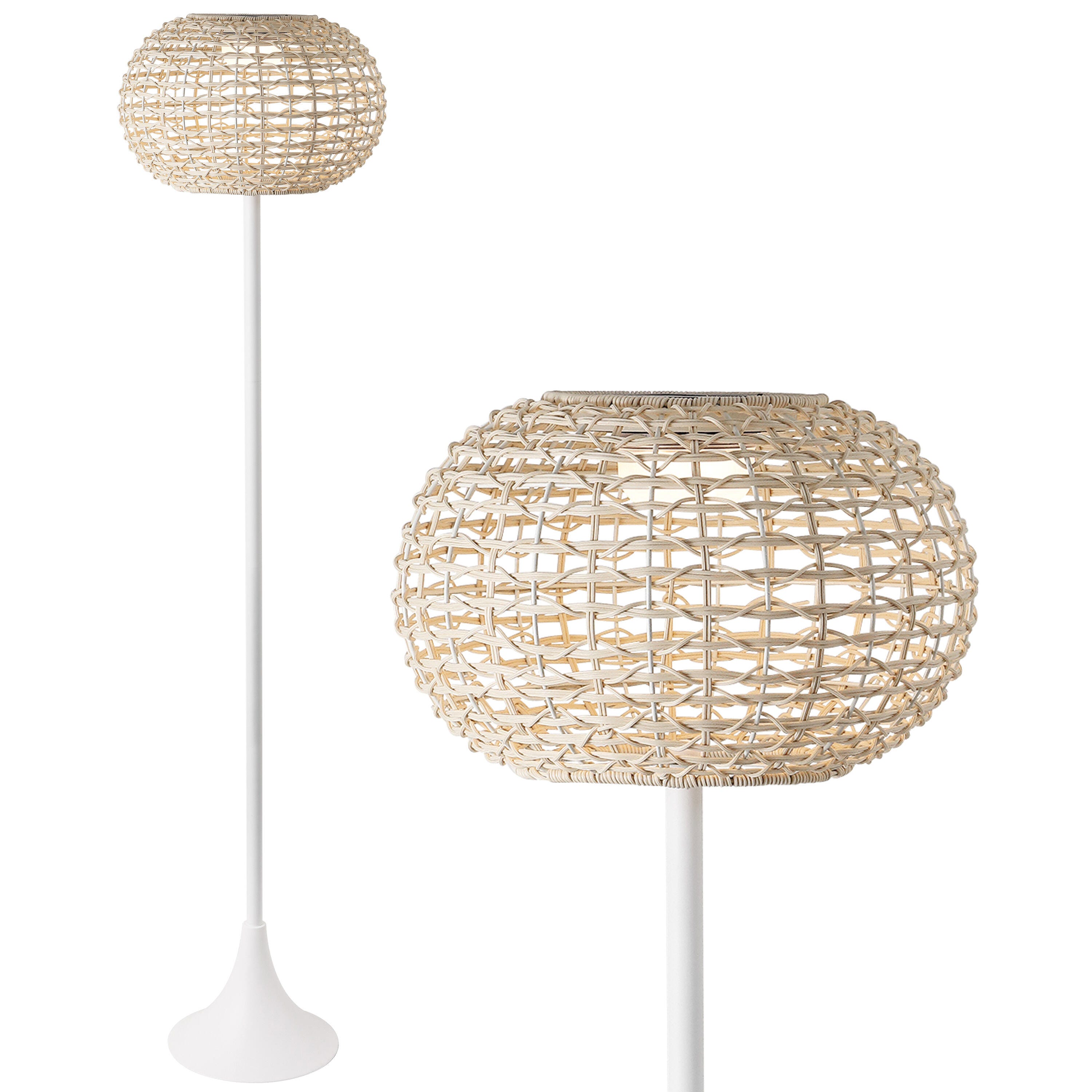 JONATHAN Y Jaemin Floor Lamp, White, large