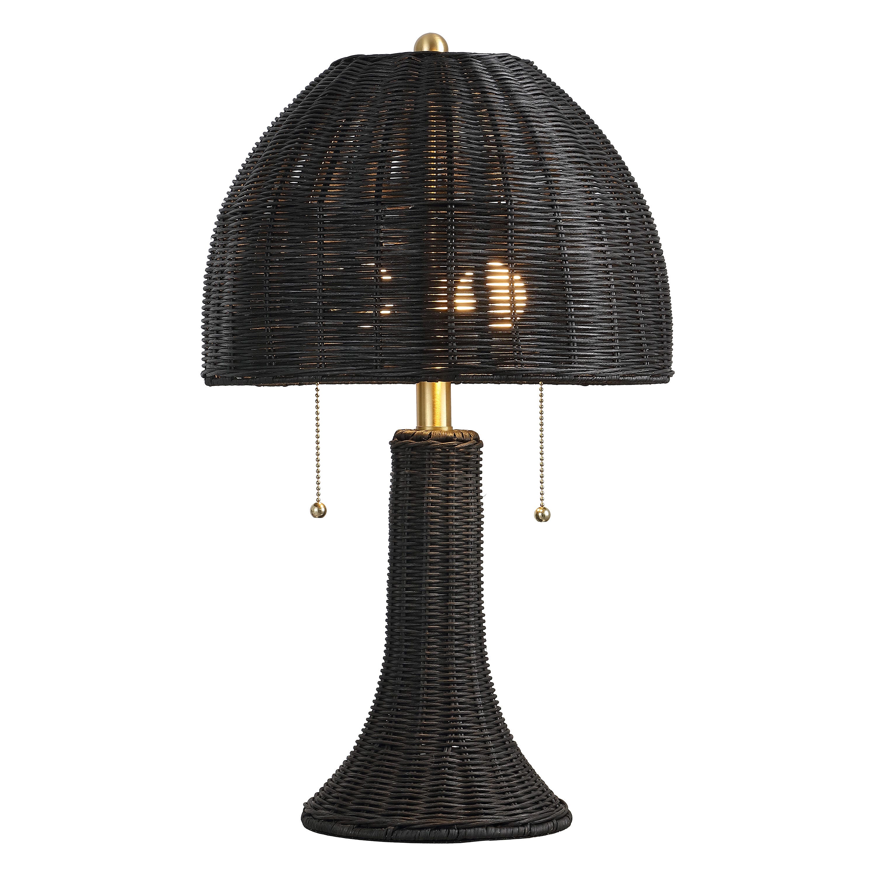 JONATHAN Y Joanie Table Lamp, Black/Brass Gold, large
