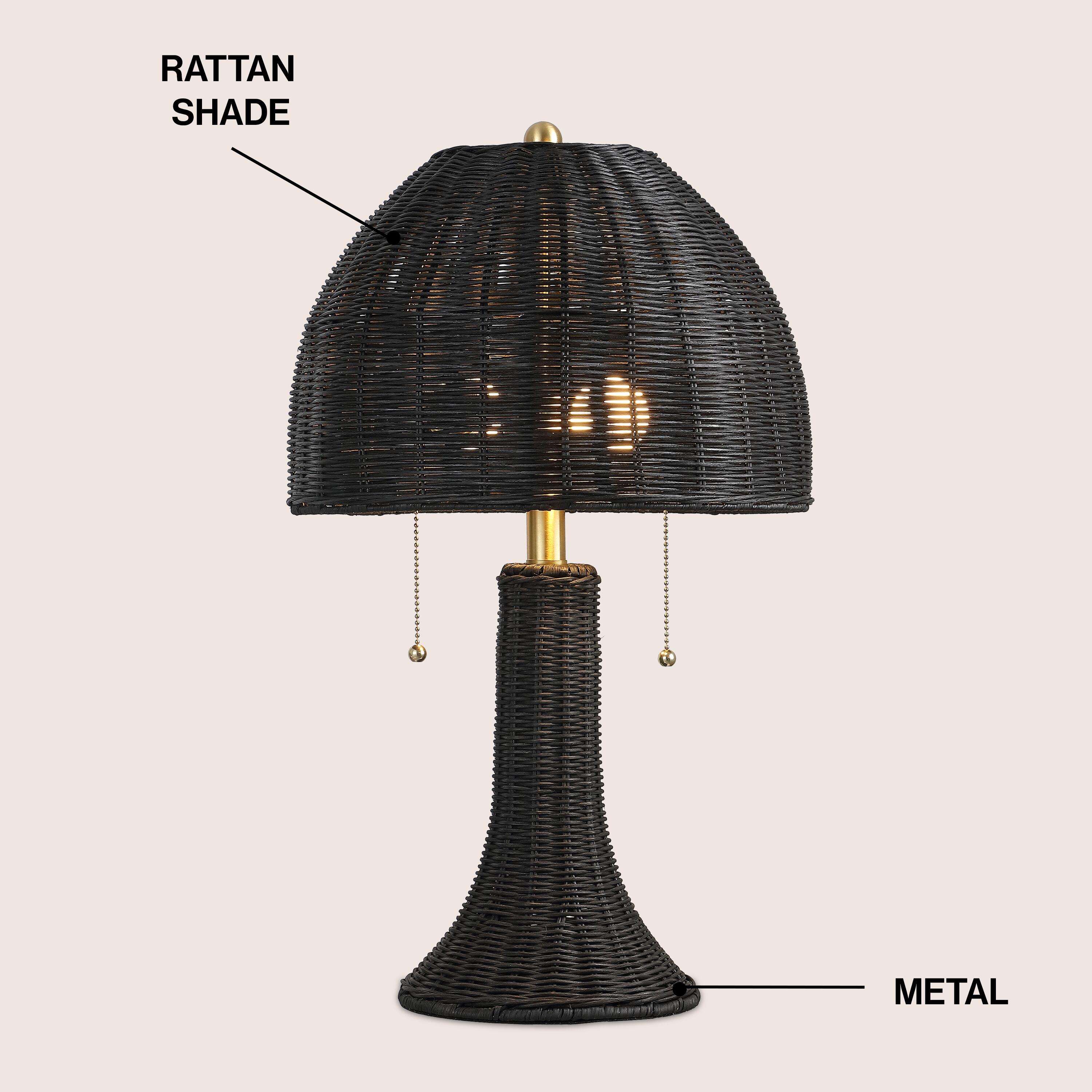 JONATHAN Y Joanie Table Lamp, Black/Brass Gold, large