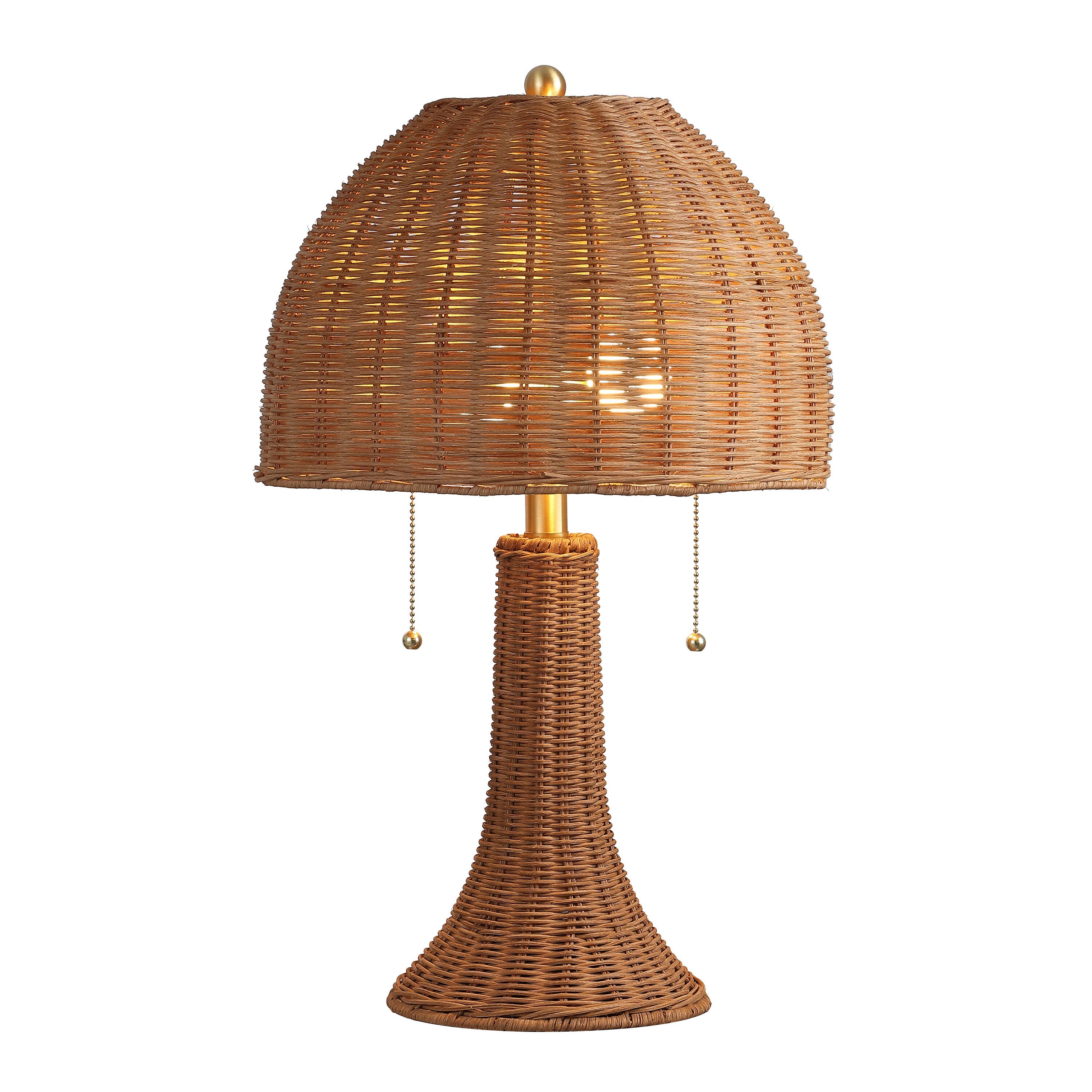 JONATHAN Y Joanie Table Lamp, Dark Brown/Brass Gold, large