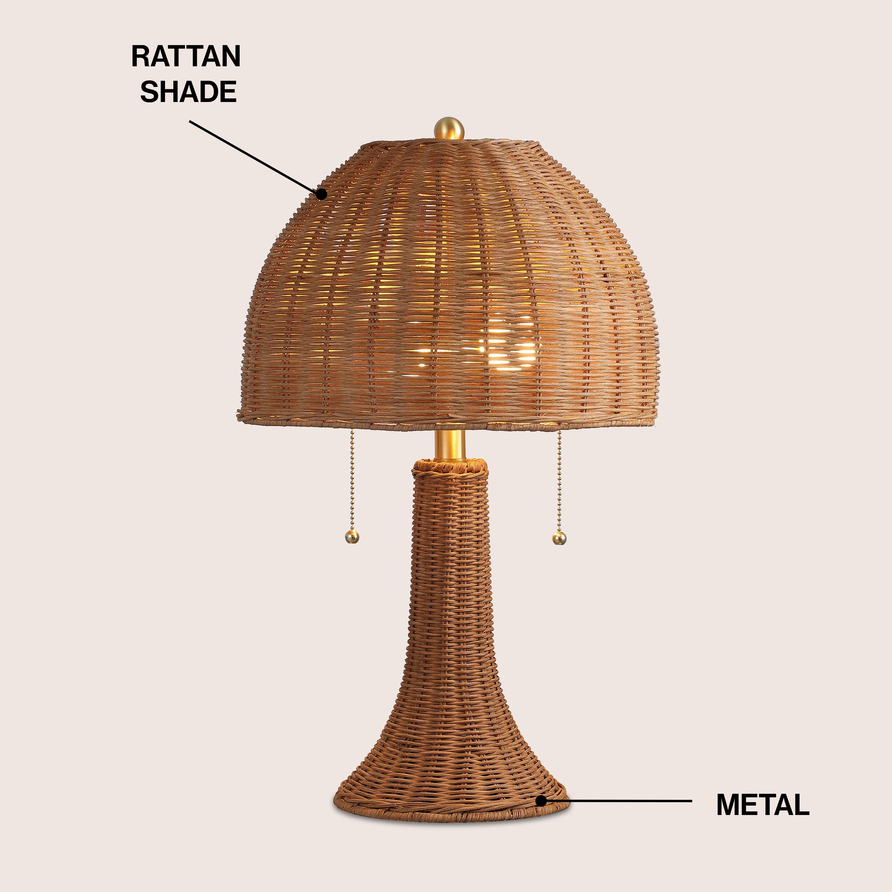 JONATHAN Y Joanie Table Lamp, Dark Brown/Brass Gold, large