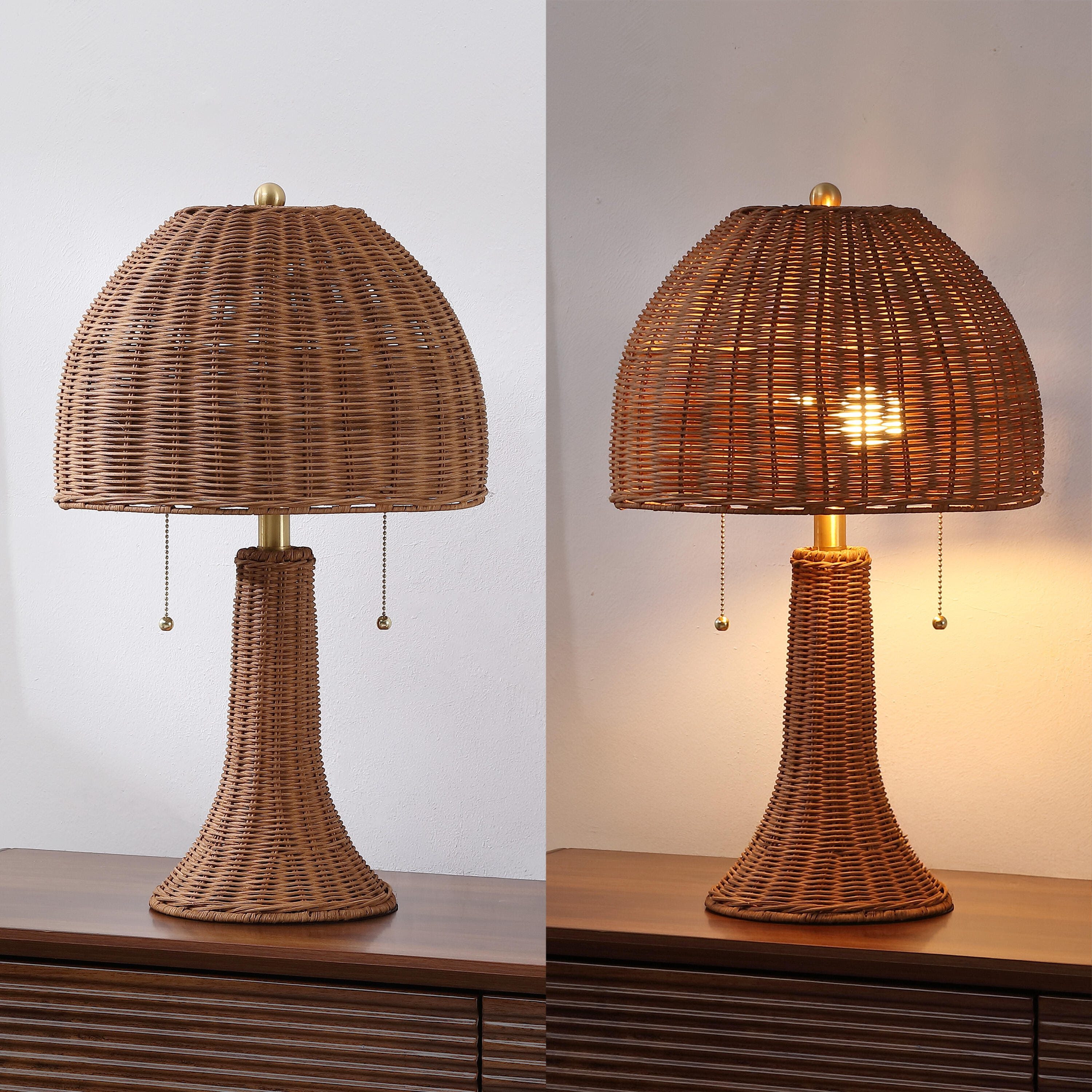 JONATHAN Y Joanie Table Lamp, Dark Brown/Brass Gold, large
