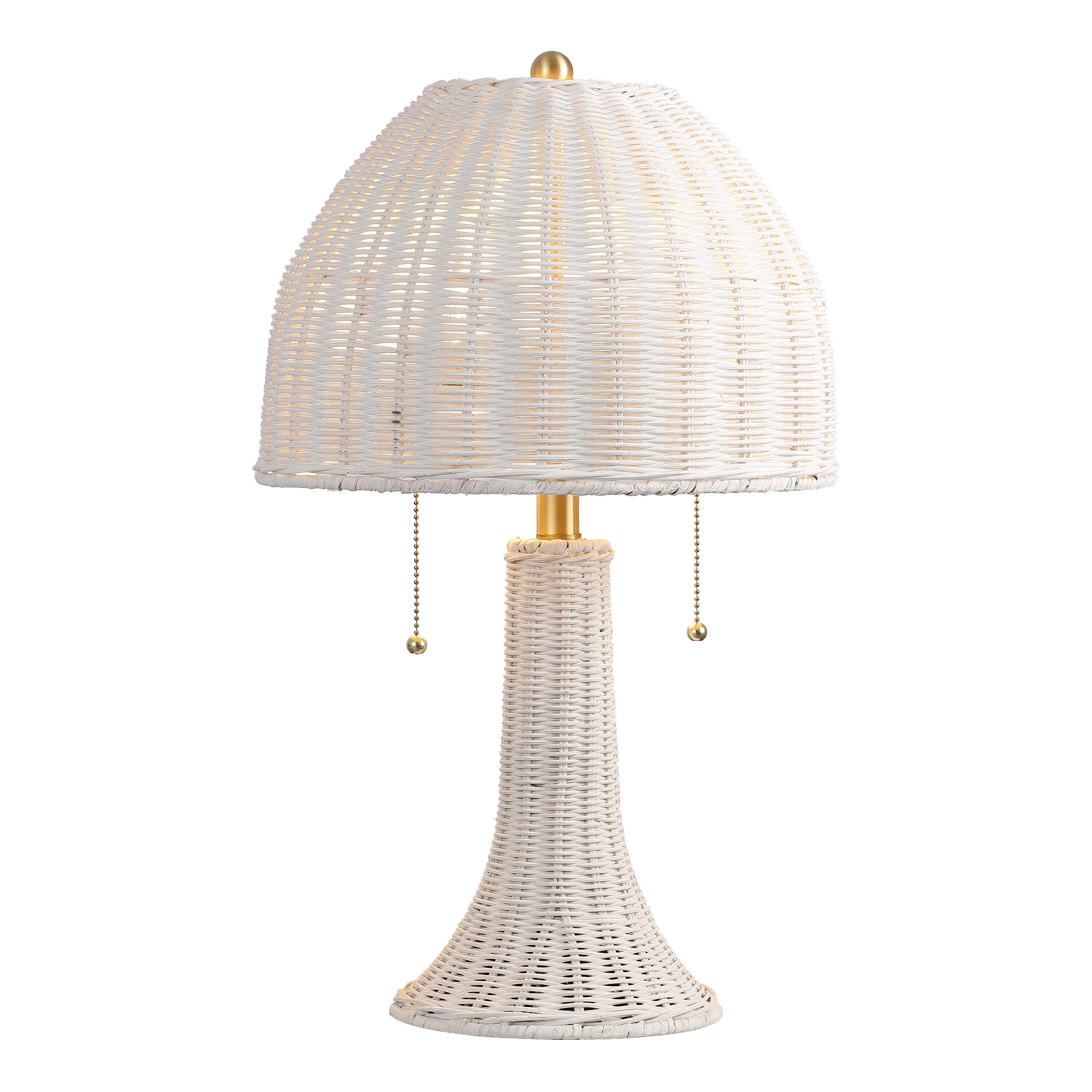 JONATHAN Y Joanie Table Lamp, White/Brass Gold, large