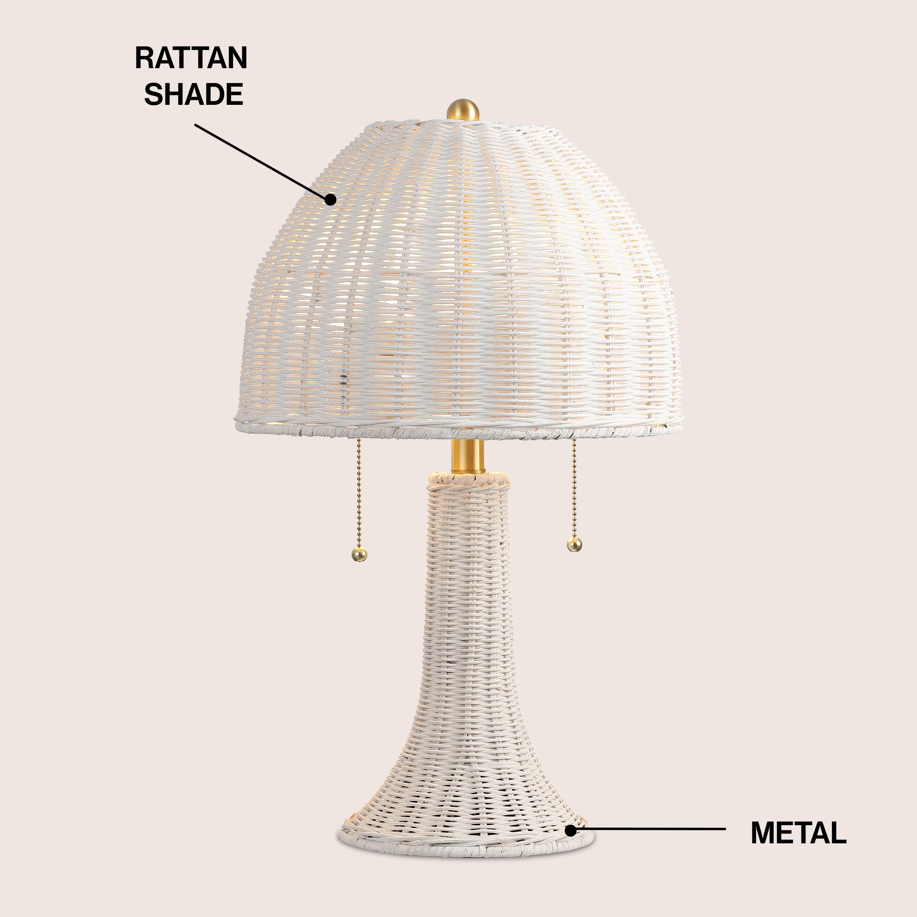 JONATHAN Y Joanie Table Lamp, White/Brass Gold, large