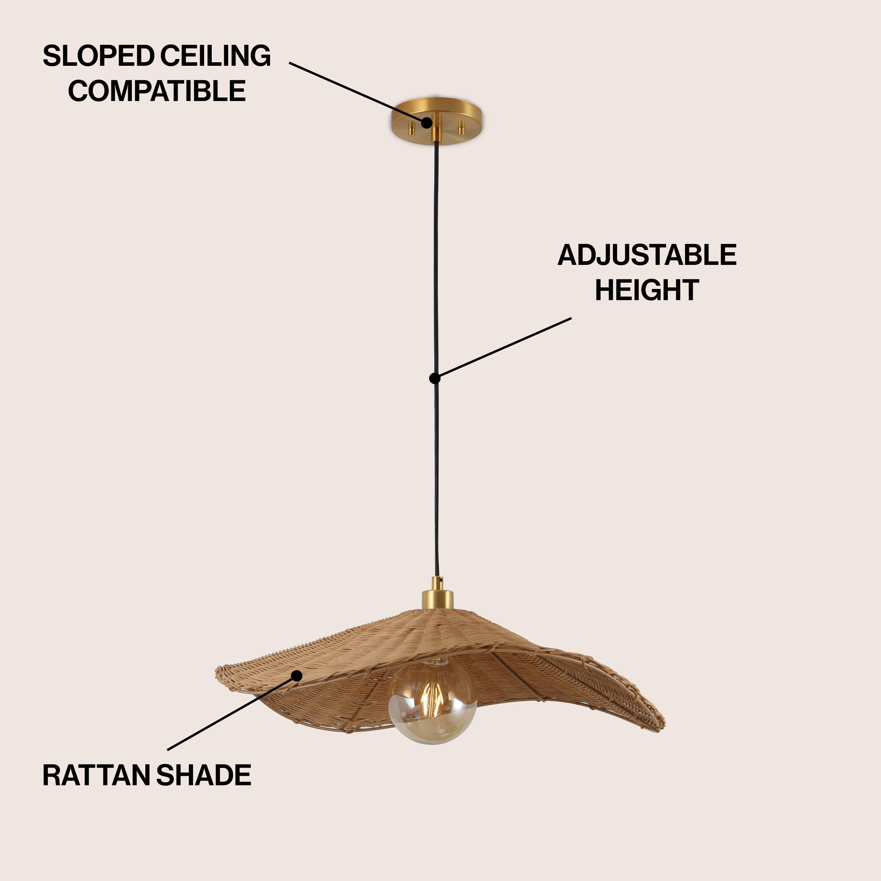 JONATHAN Y Miko Pendant Light, , large