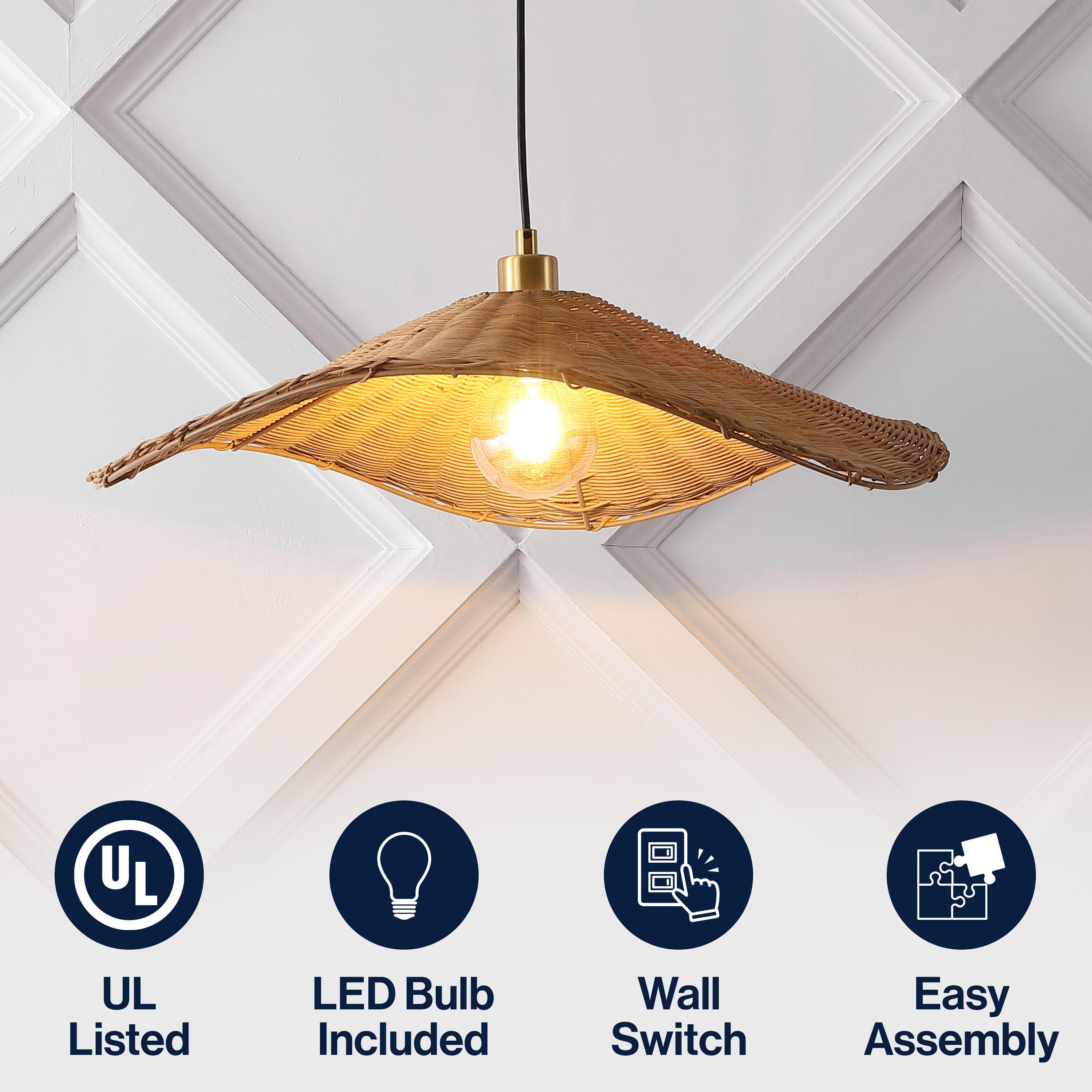 JONATHAN Y Miko Pendant Light, , large